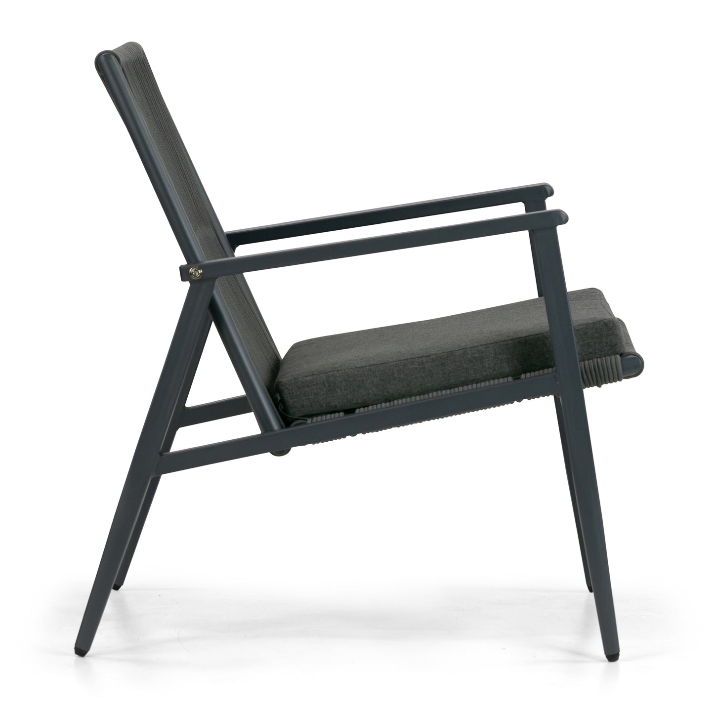 Set of 2 Biton Grey Outdoor Lounge Chair with Seat Cushion