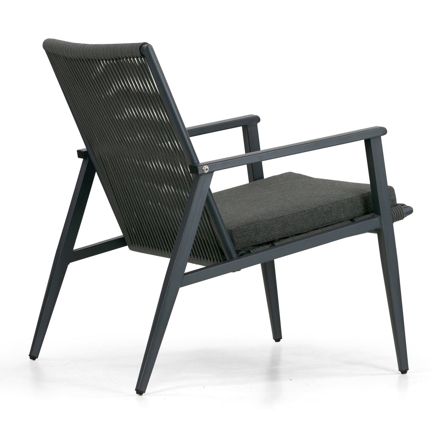 Set of 2 Biton Grey Outdoor Lounge Chair with Seat Cushion