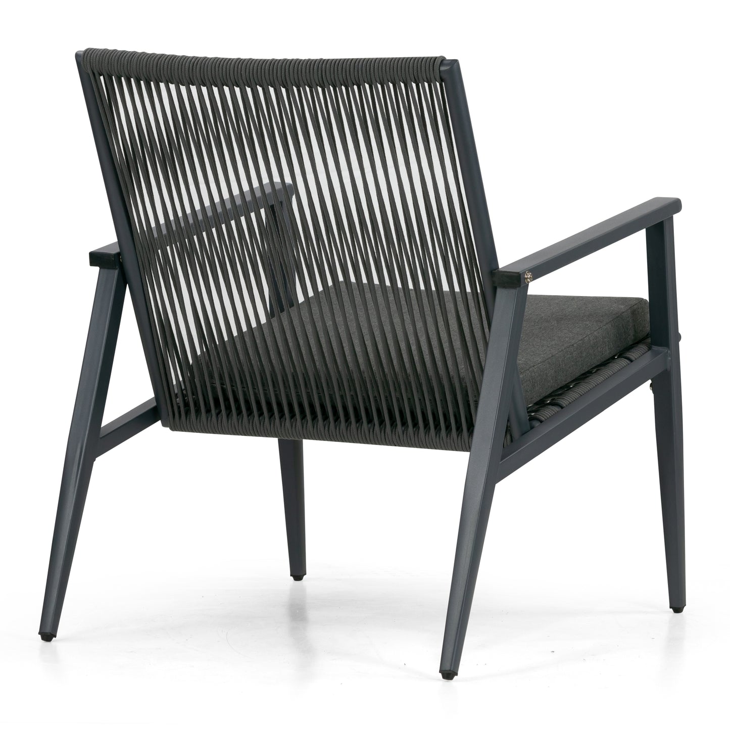 Set of 2 Biton Grey Outdoor Lounge Chair with Seat Cushion