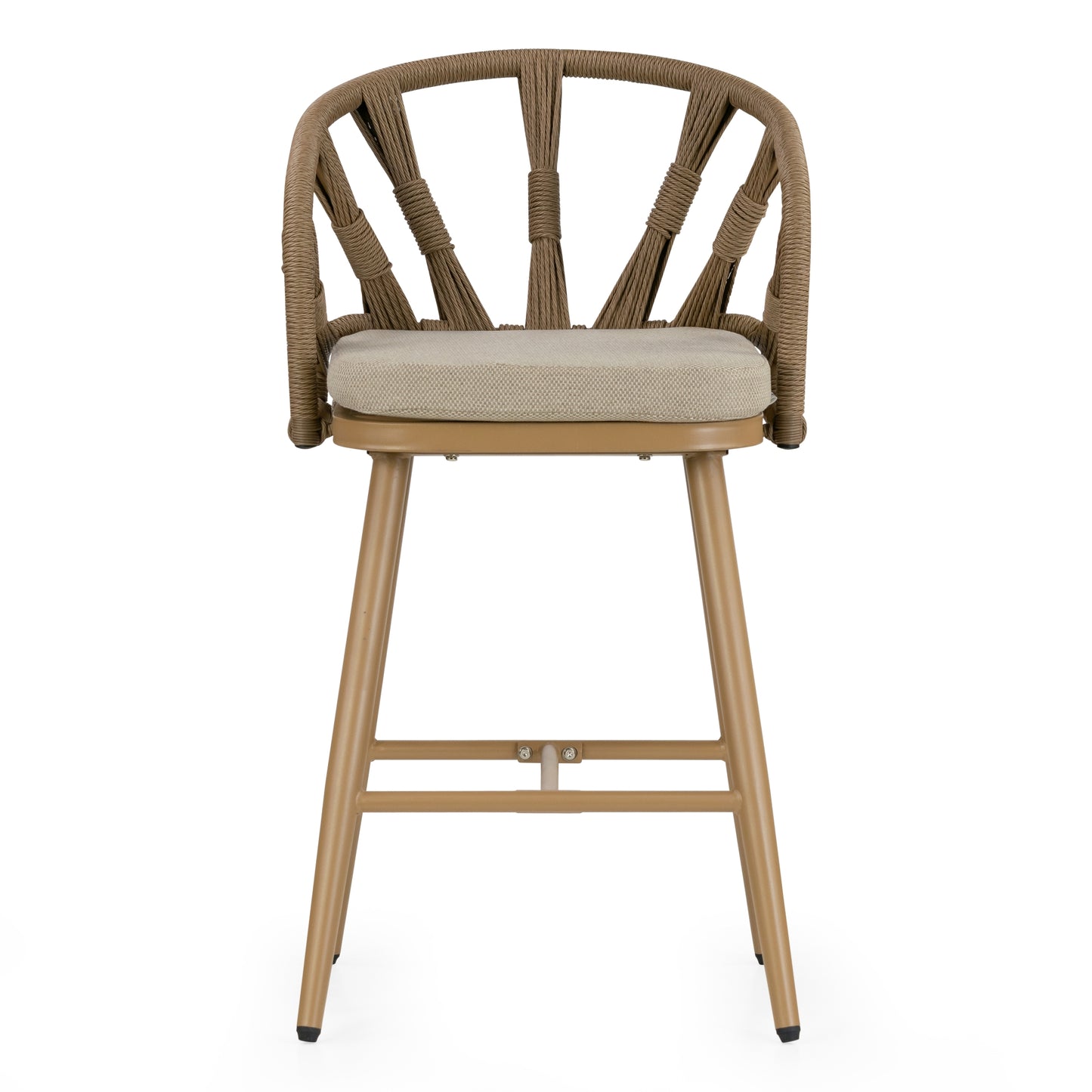 Set of 2 Birre Outdoor Counter Height Stool with Hand-Woven Back