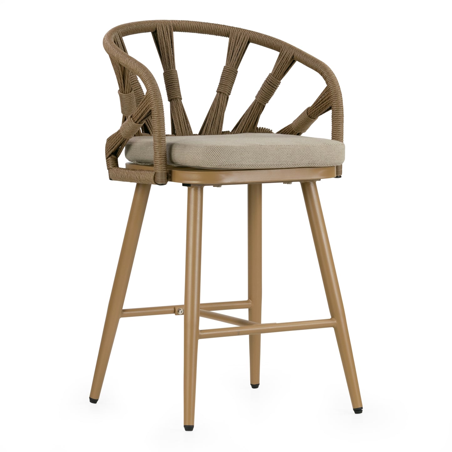 Set of 2 Birre Outdoor Counter Height Stool with Hand-Woven Back