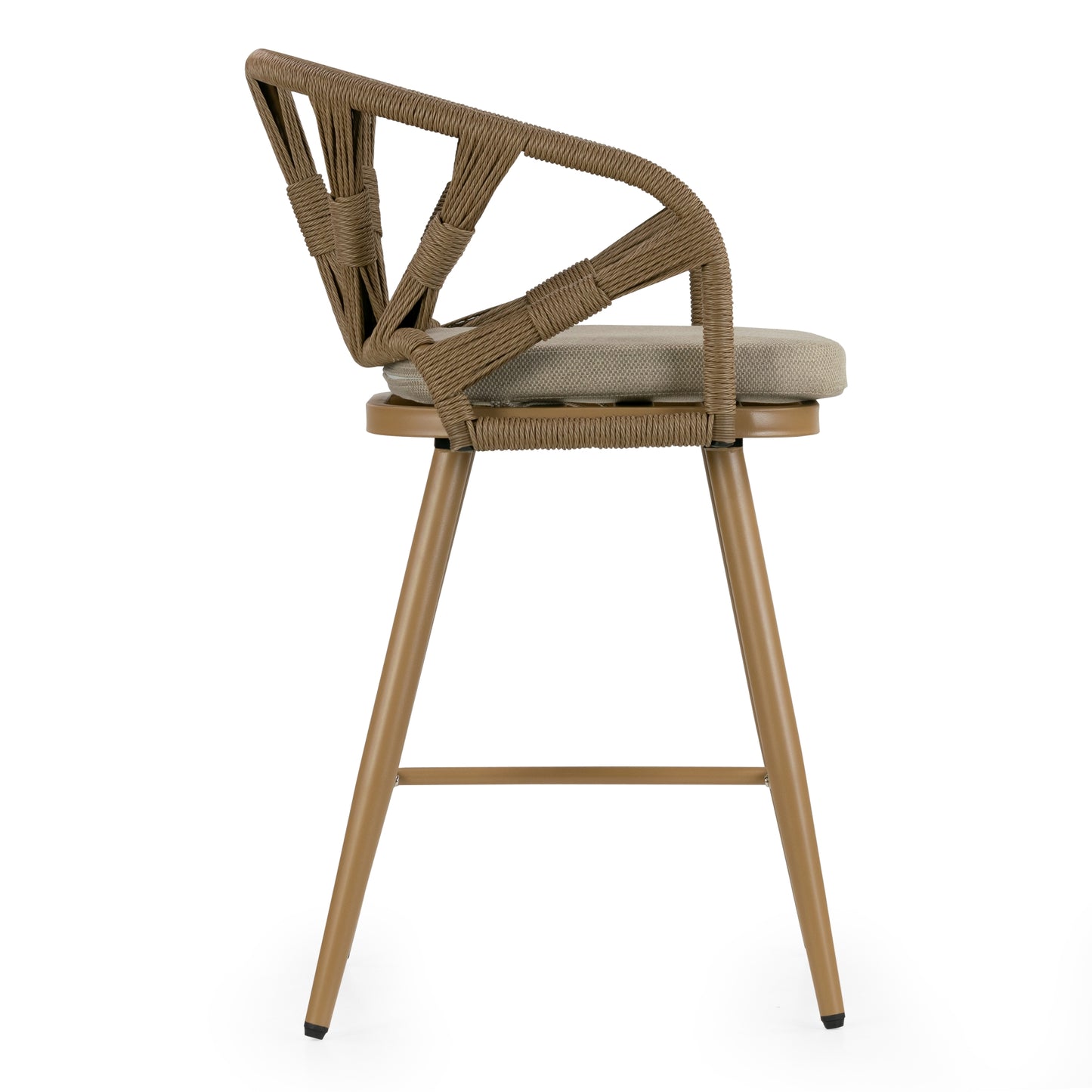 Set of 2 Birre Outdoor Counter Height Stool with Hand-Woven Back