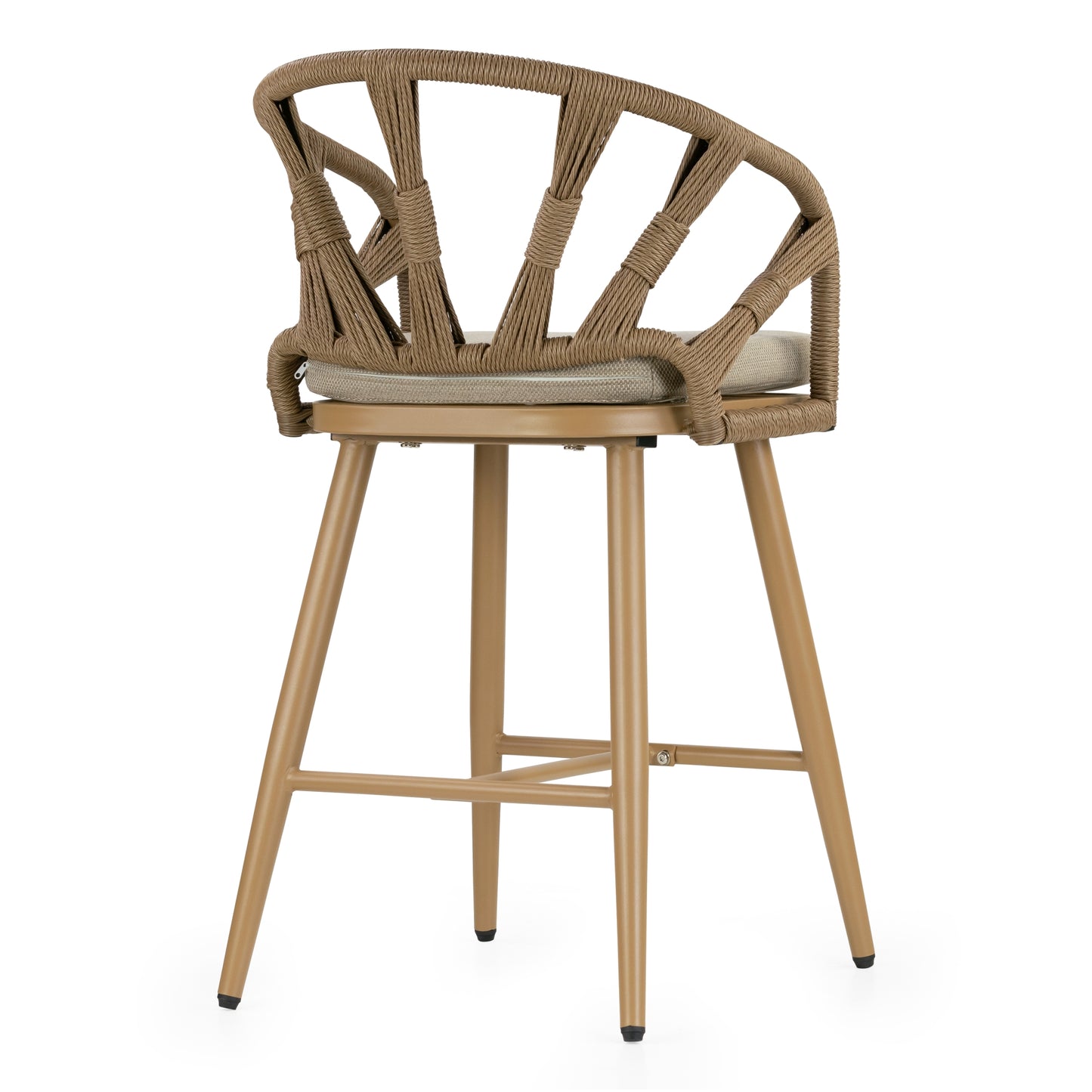 Set of 2 Birre Outdoor Counter Height Stool with Hand-Woven Back