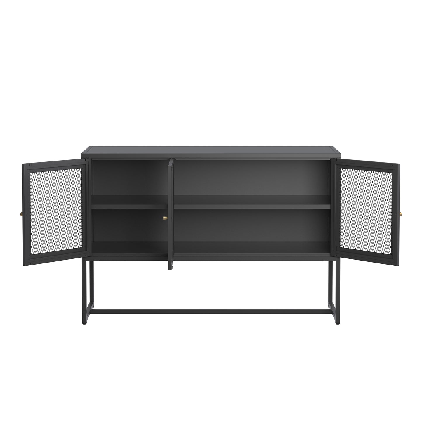 Bentley 31.56-inch Black Three Door Sideboard with Mesh Doors