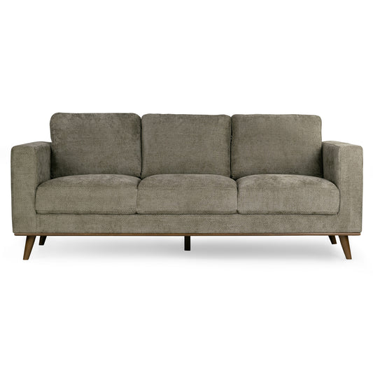 Bishop Brown Corduroy Twill Fabric Sofa with Wood Legs