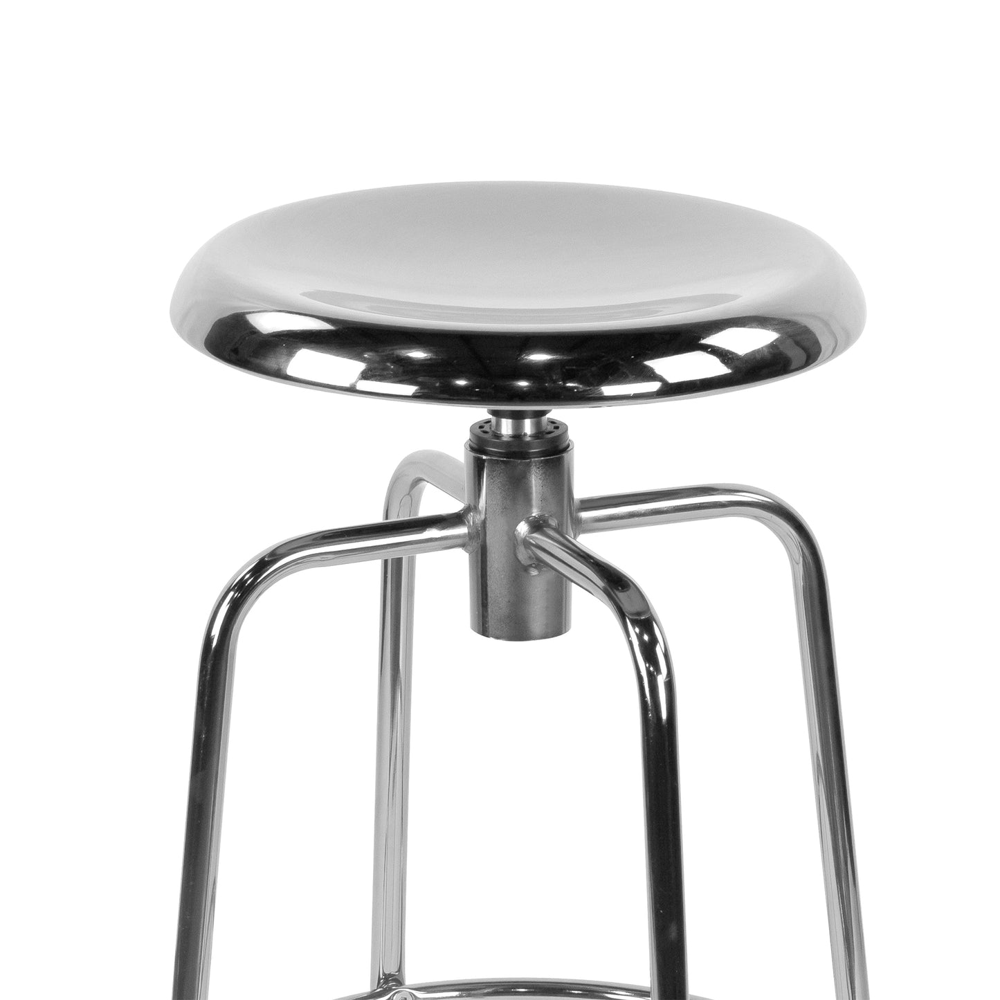Set of 2 Ayala Silver Chrome Bar Stool