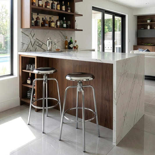 Set of 2 Ayala Silver Chrome Bar Stool