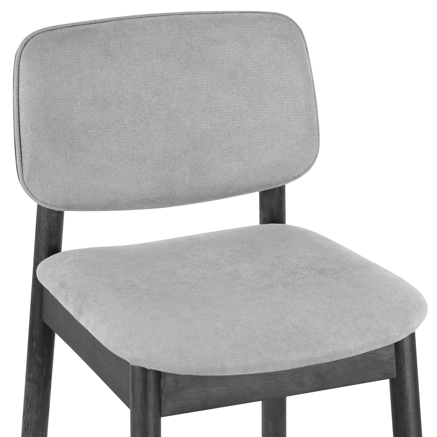 Set of 2 Azura Gray Fabric Counter Stool with Black Wood Legs