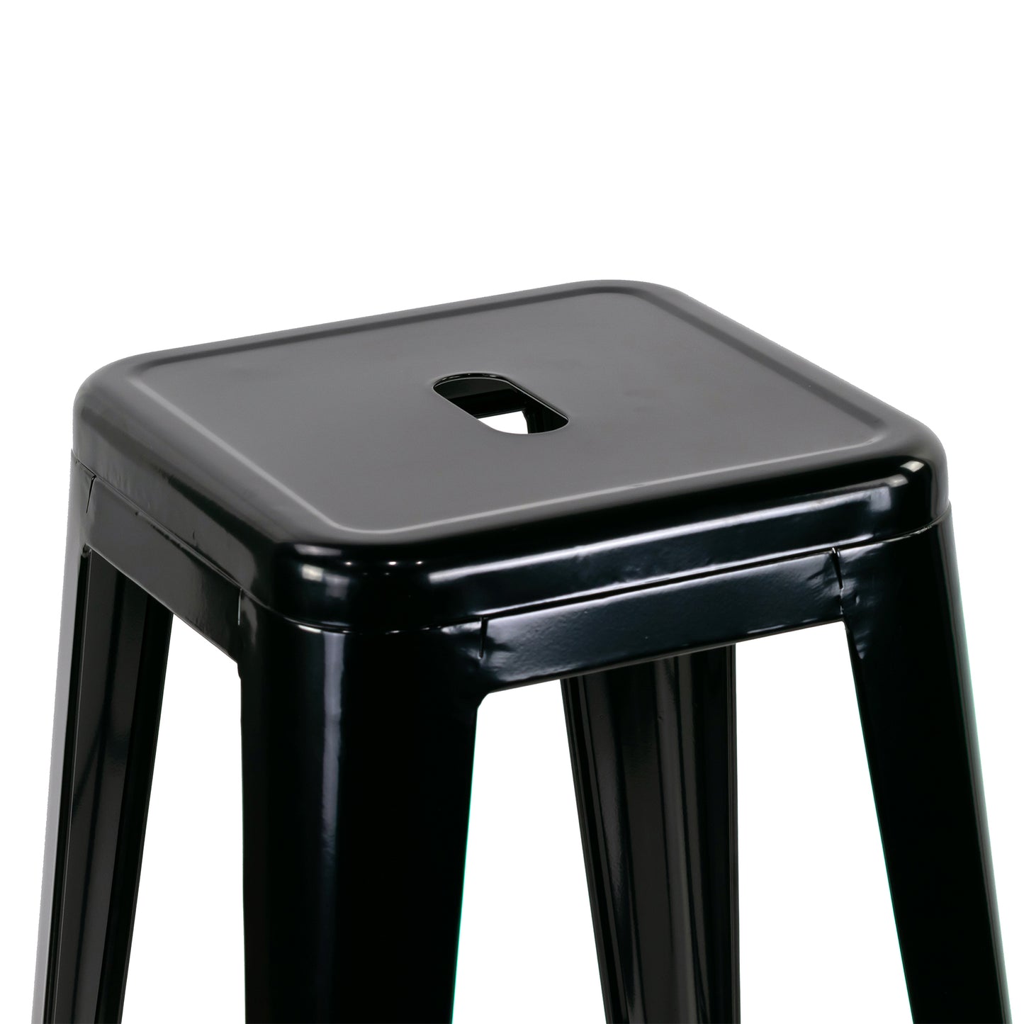 Set of 2 Barton Black Metal Backless Bar Stool