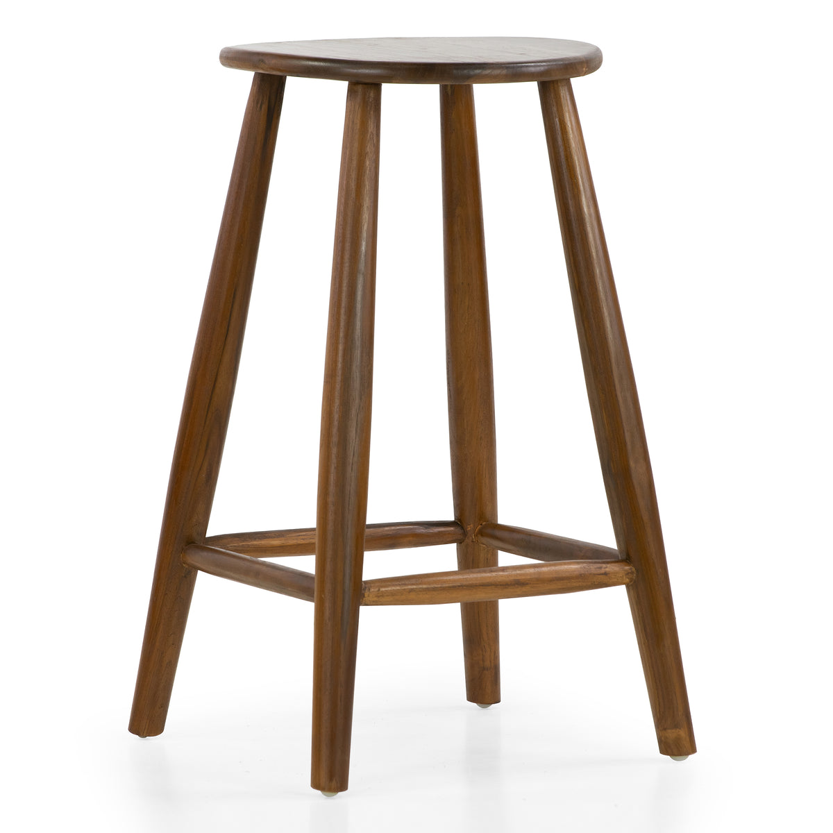Bolivar Brown Teakwood Indoor/Outdoor Backless Counter Stool