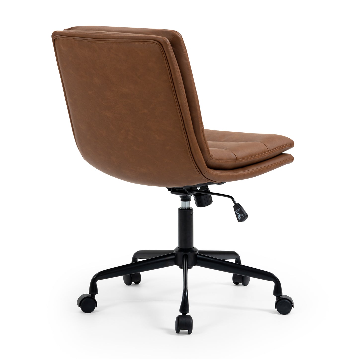 Ayuka Brown Faux Leather Adjustable Height Swivel Office Chair