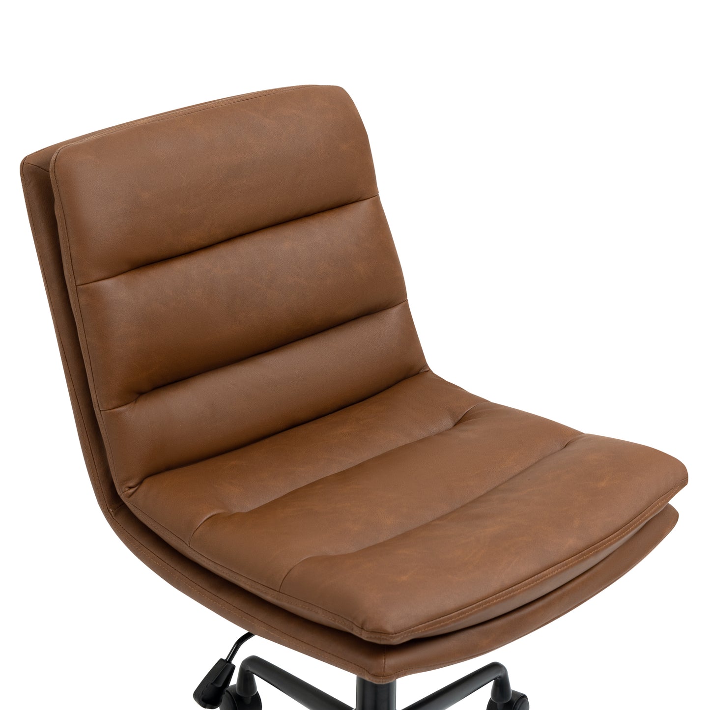 Ayuka Brown Faux Leather Adjustable Height Swivel Office Chair