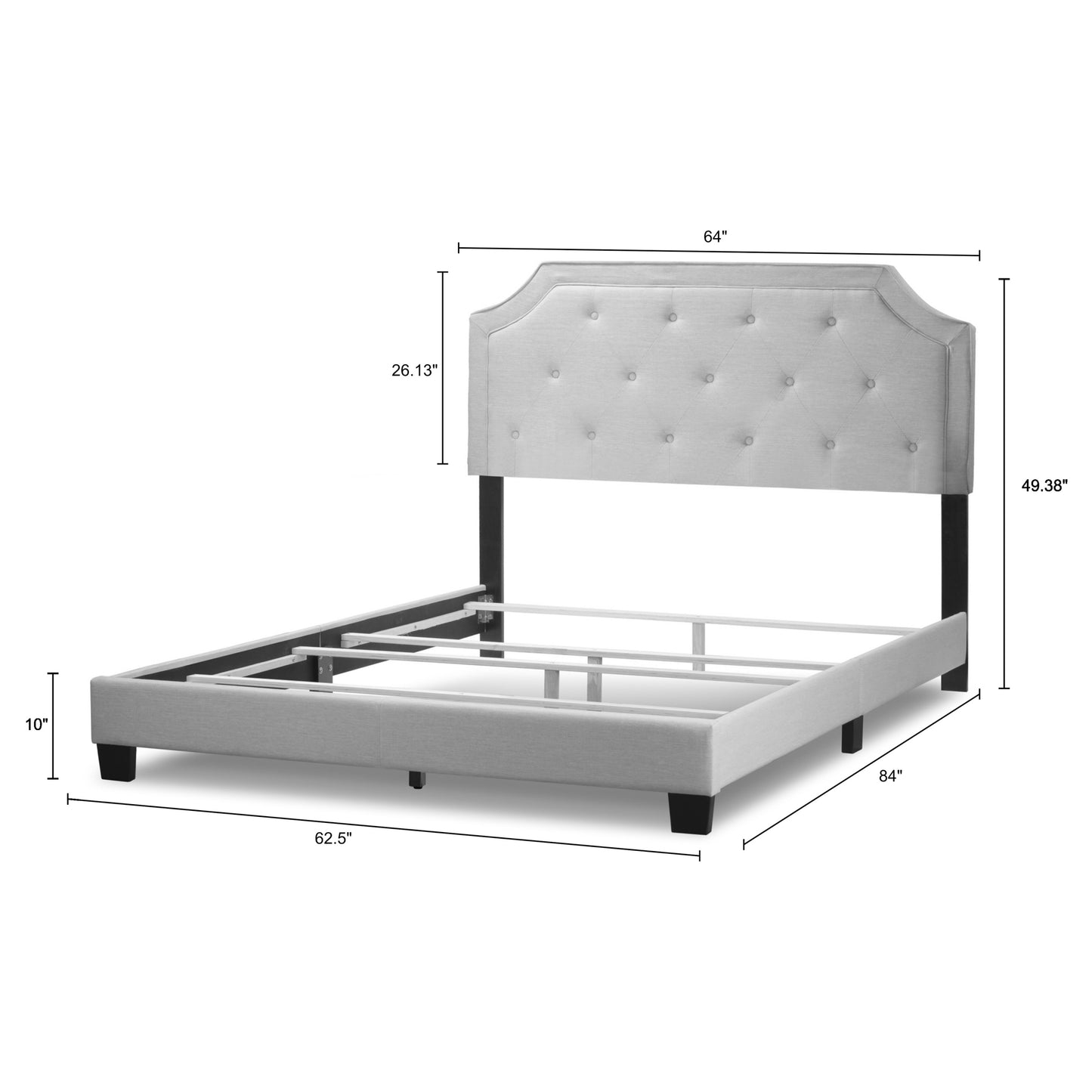 Aria Navy Blue Velvet Queen Bed with Piping and Button Tufting