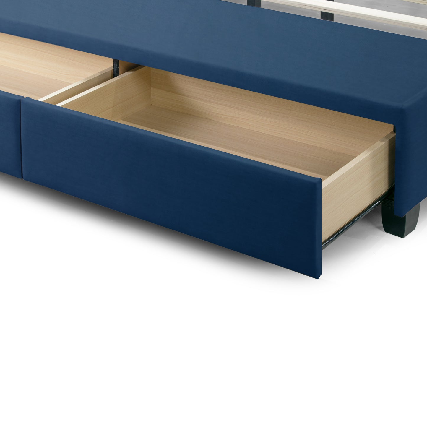 Arnia Navy Blue Queen Bed Captain’s Bed with Two Storage Drawers