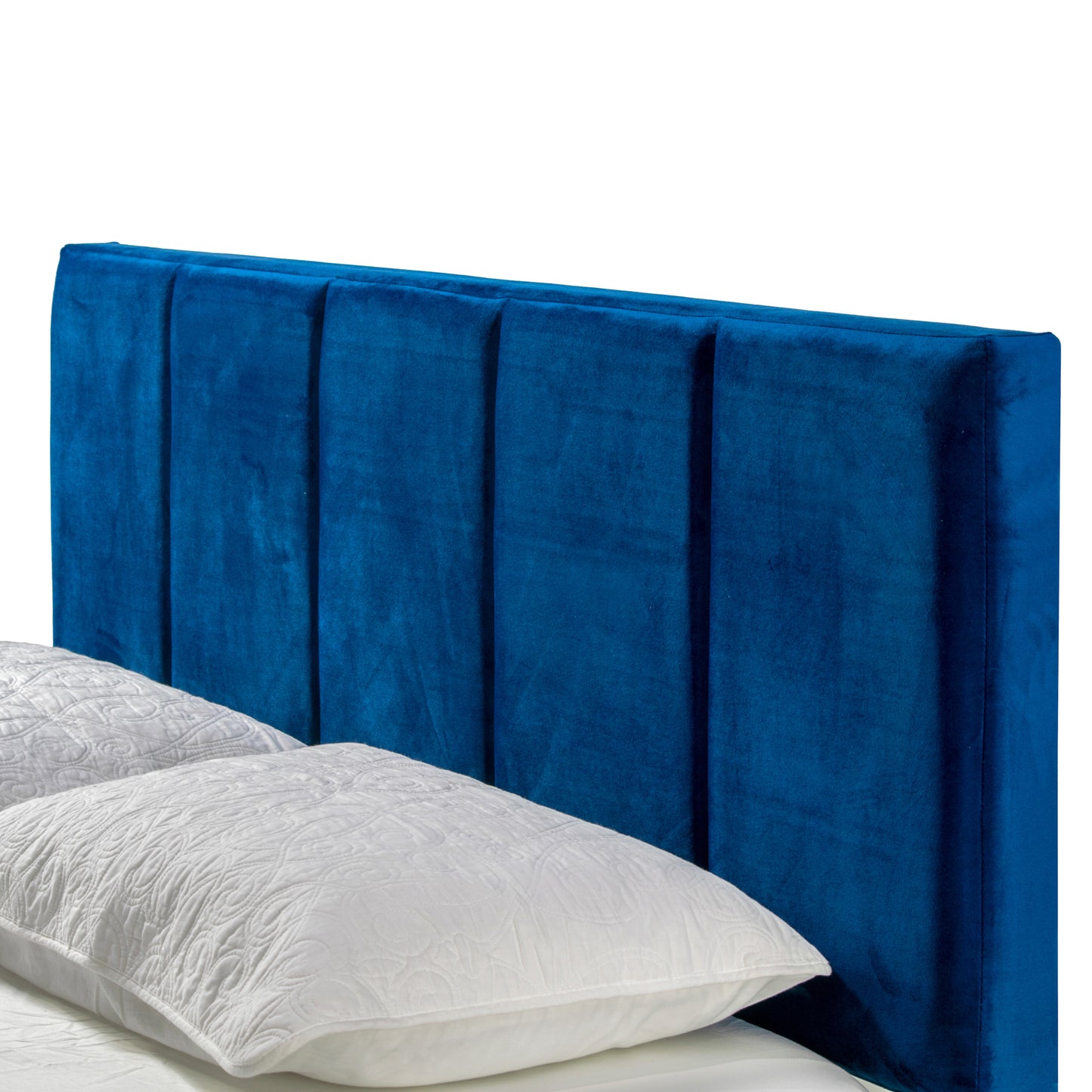 Arty Navy Blue Queen Bed with Line Stitch Tufting