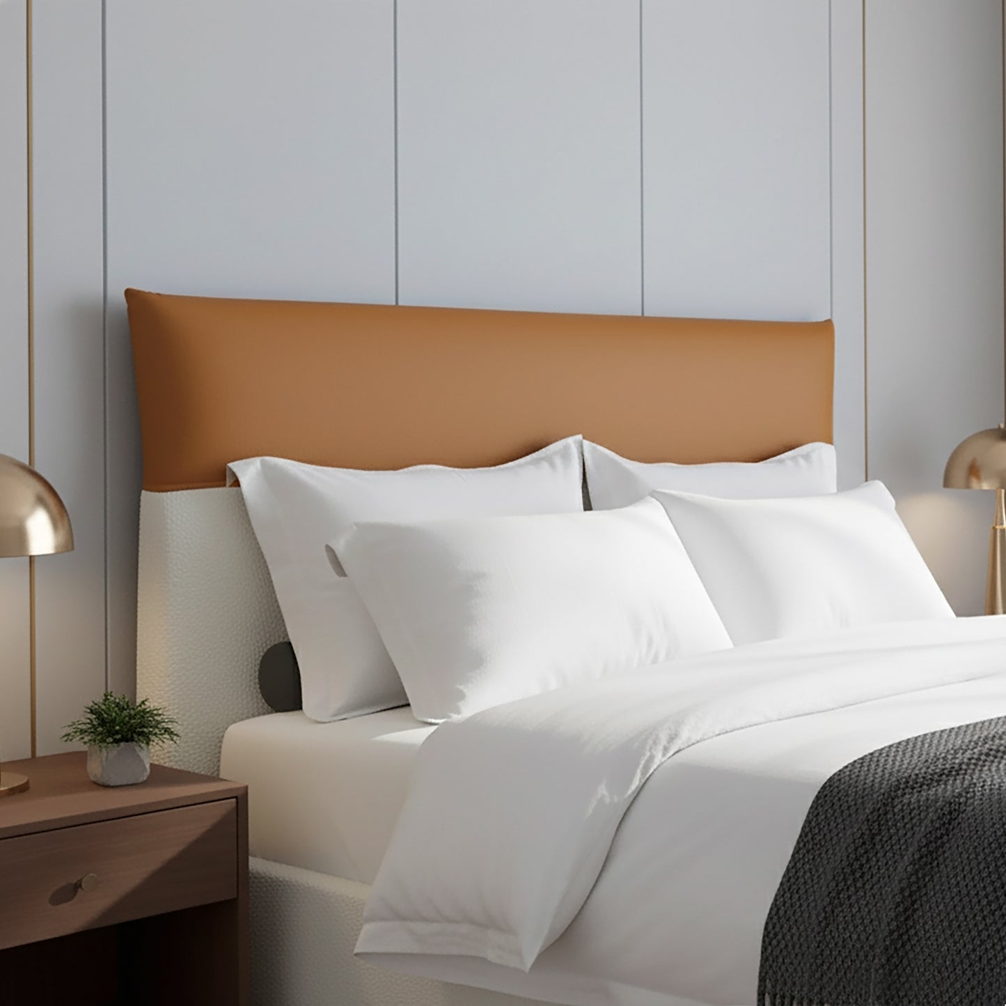 Brea Upholstered Queen Bed in Contrasting Colored Upholstery