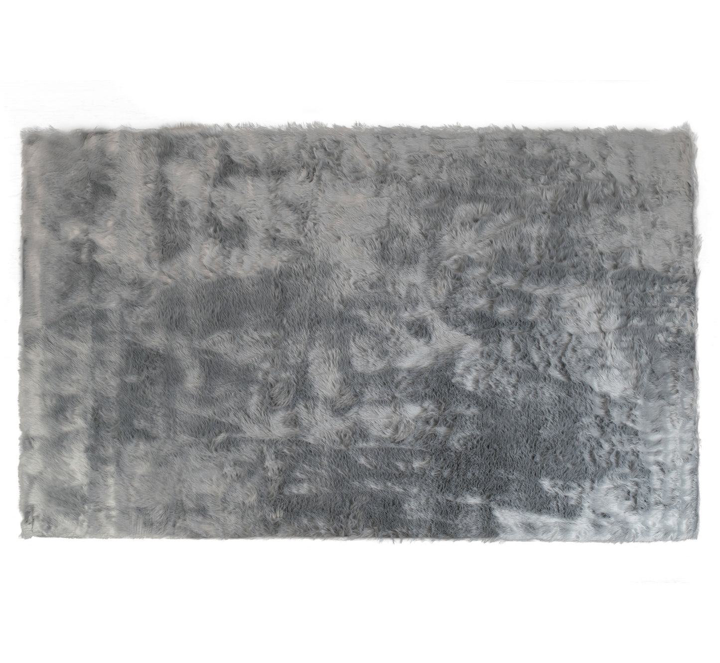 Auriel Faux Sheepskin Fur Area Rug Grey Rectangular 5x3