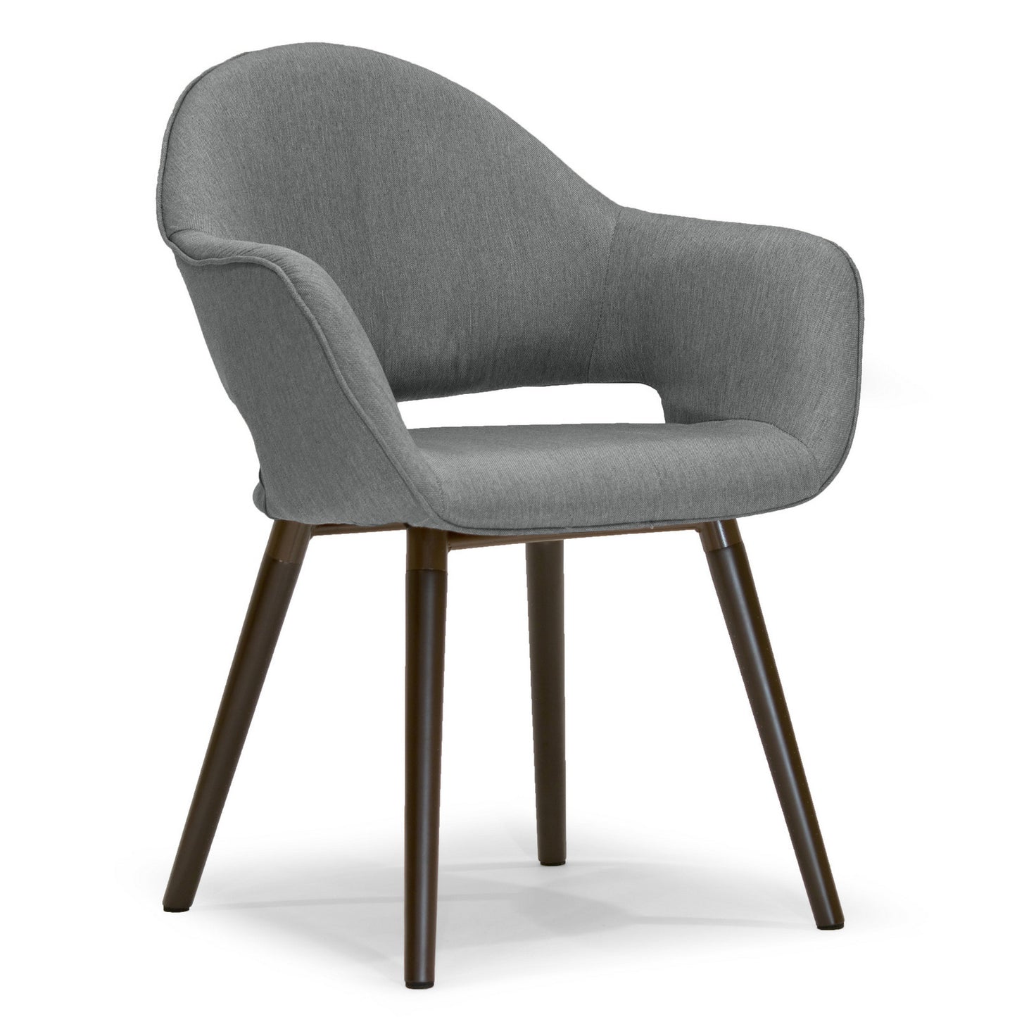 Adel Mid-century Retro Modern Grey Arm Chair with Beech Legs (Set of 2)