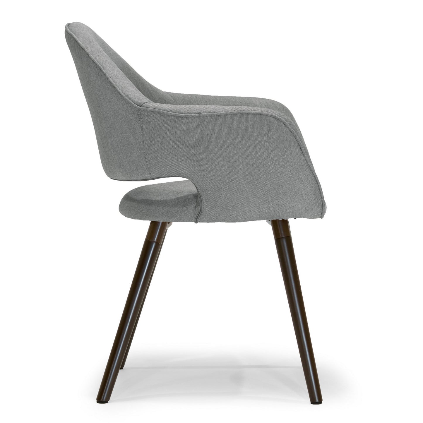 Adel Mid-century Retro Modern Grey Arm Chair with Beech Legs (Set of 2)