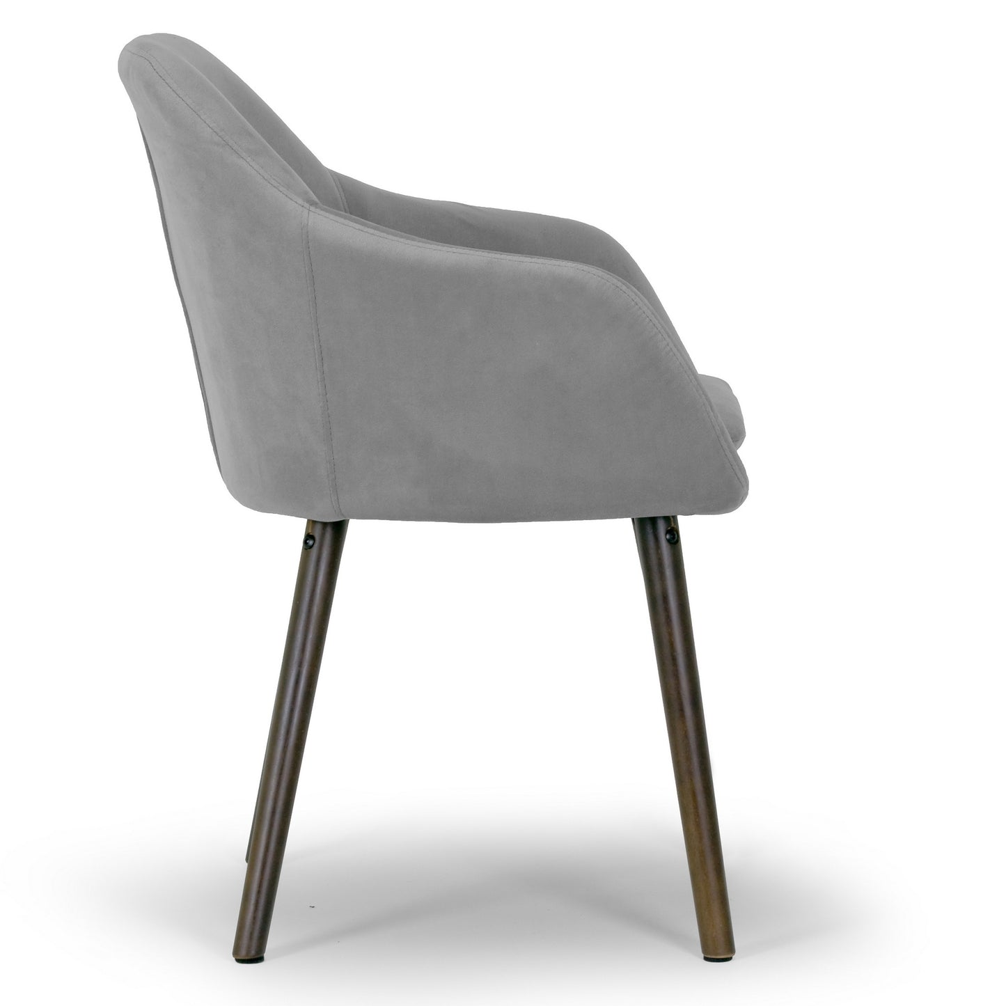 Set of 2 Alba Grey Velvet Arm Chair with Decorative Buttons Beech Legs