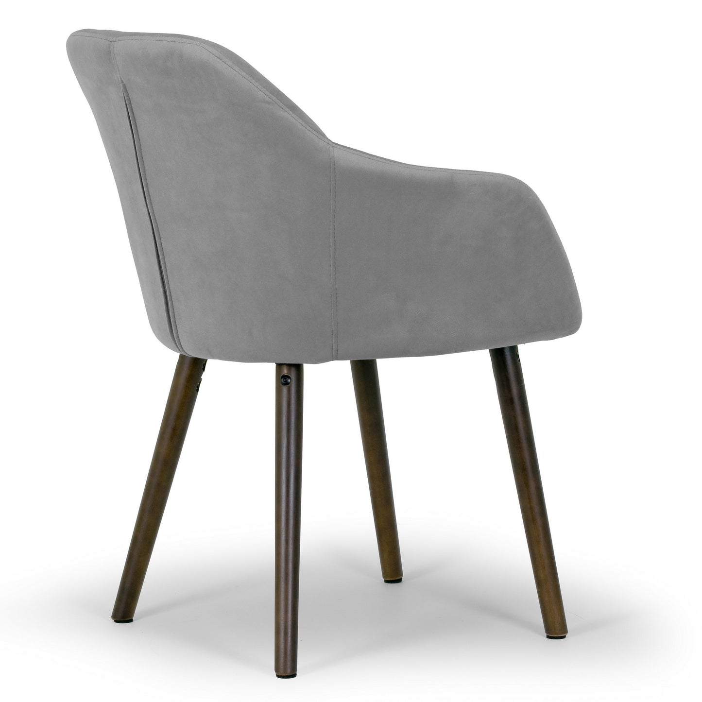 Set of 2 Alba Grey Velvet Arm Chair with Decorative Buttons Beech Legs