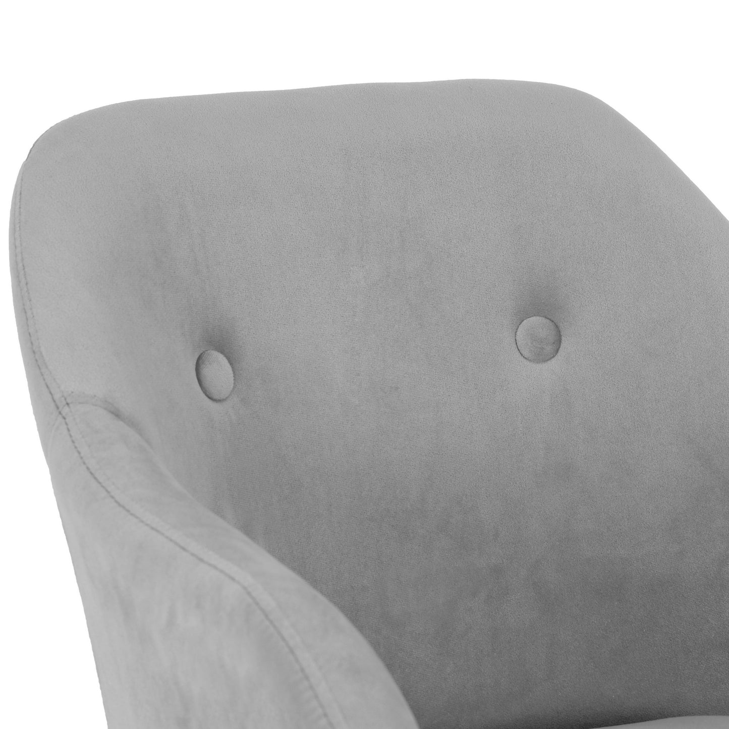 Set of 2 Alba Grey Velvet Arm Chair with Decorative Buttons Beech Legs