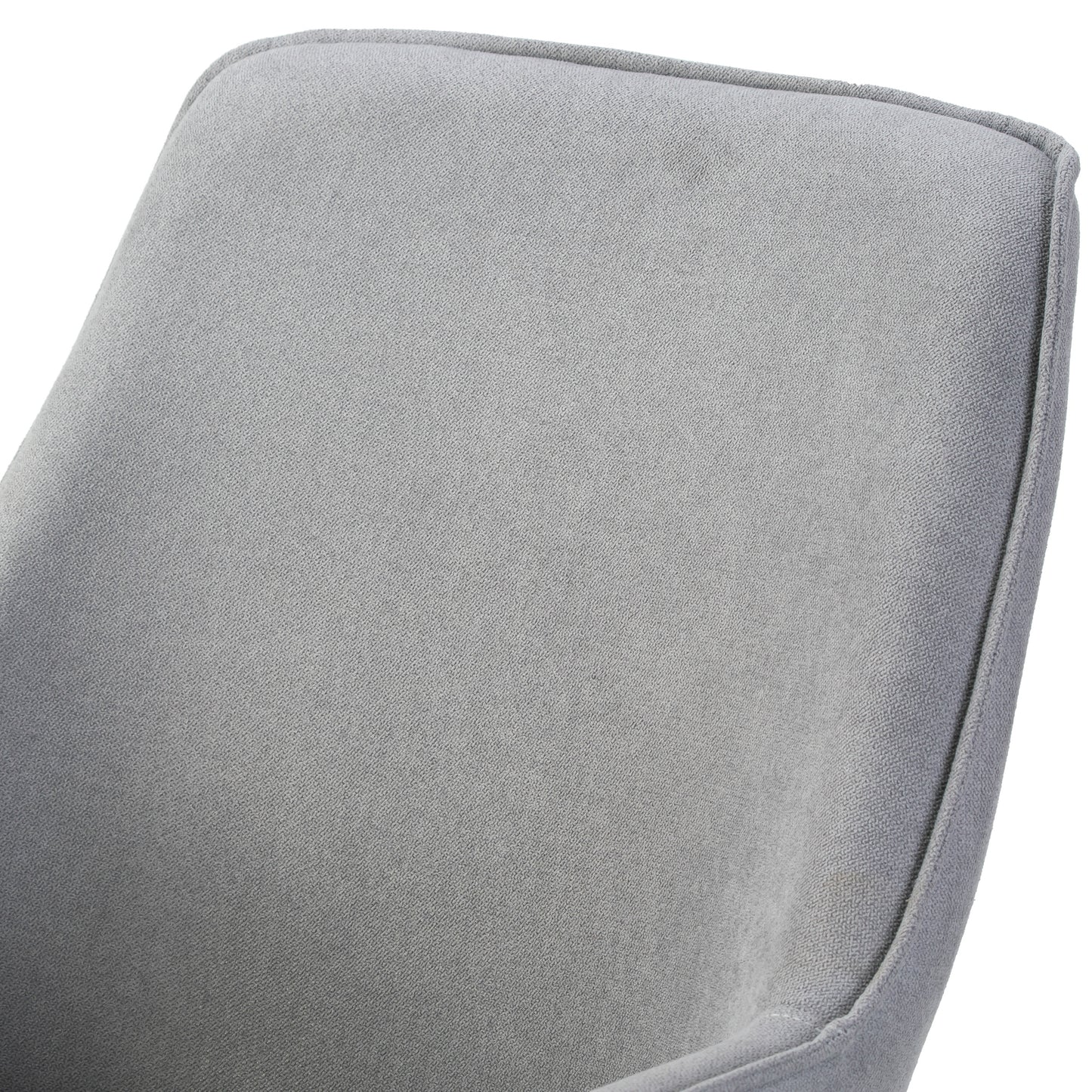 Set of 2 Amir Grey Dining Chair with Black Metal Legs and Square Arms