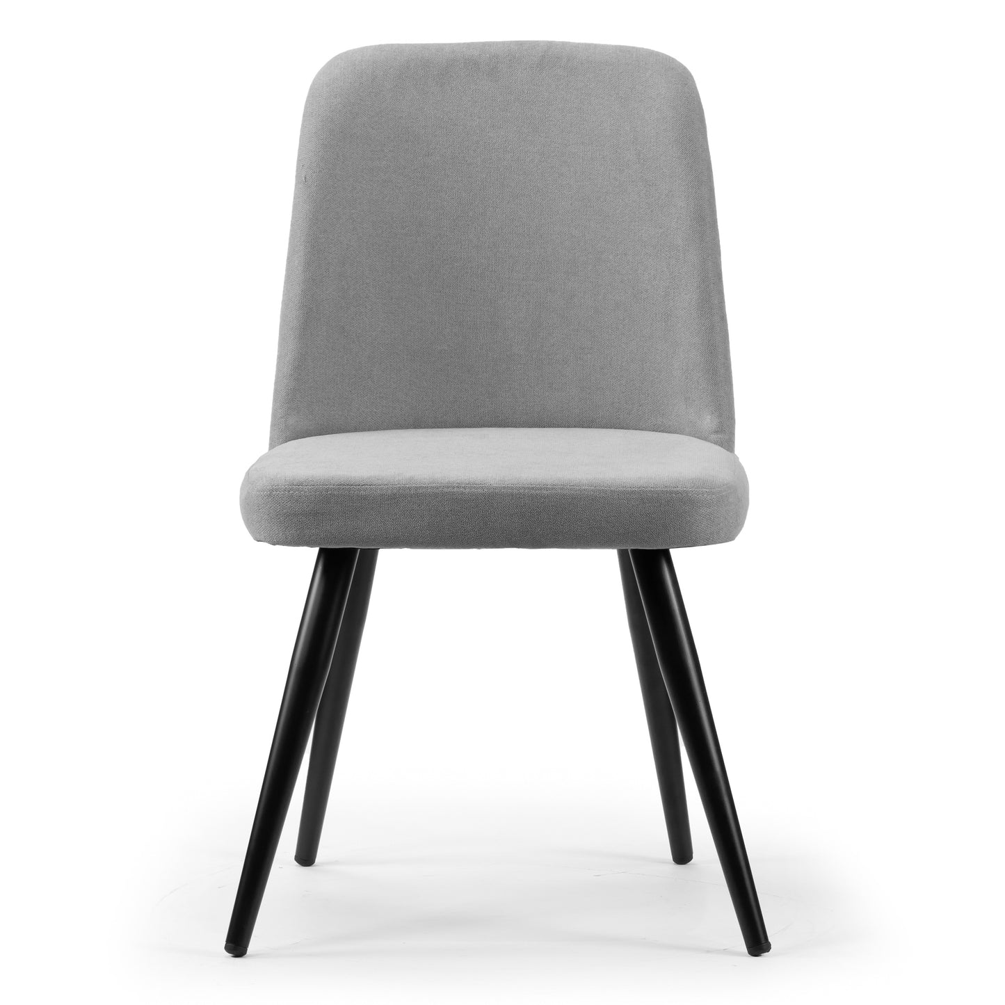 Set of 2 Amira Grey Dining Chair with Black Metal Legs