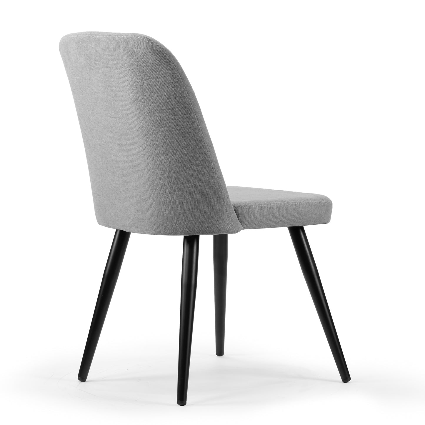 Set of 2 Amira Grey Dining Chair with Black Metal Legs