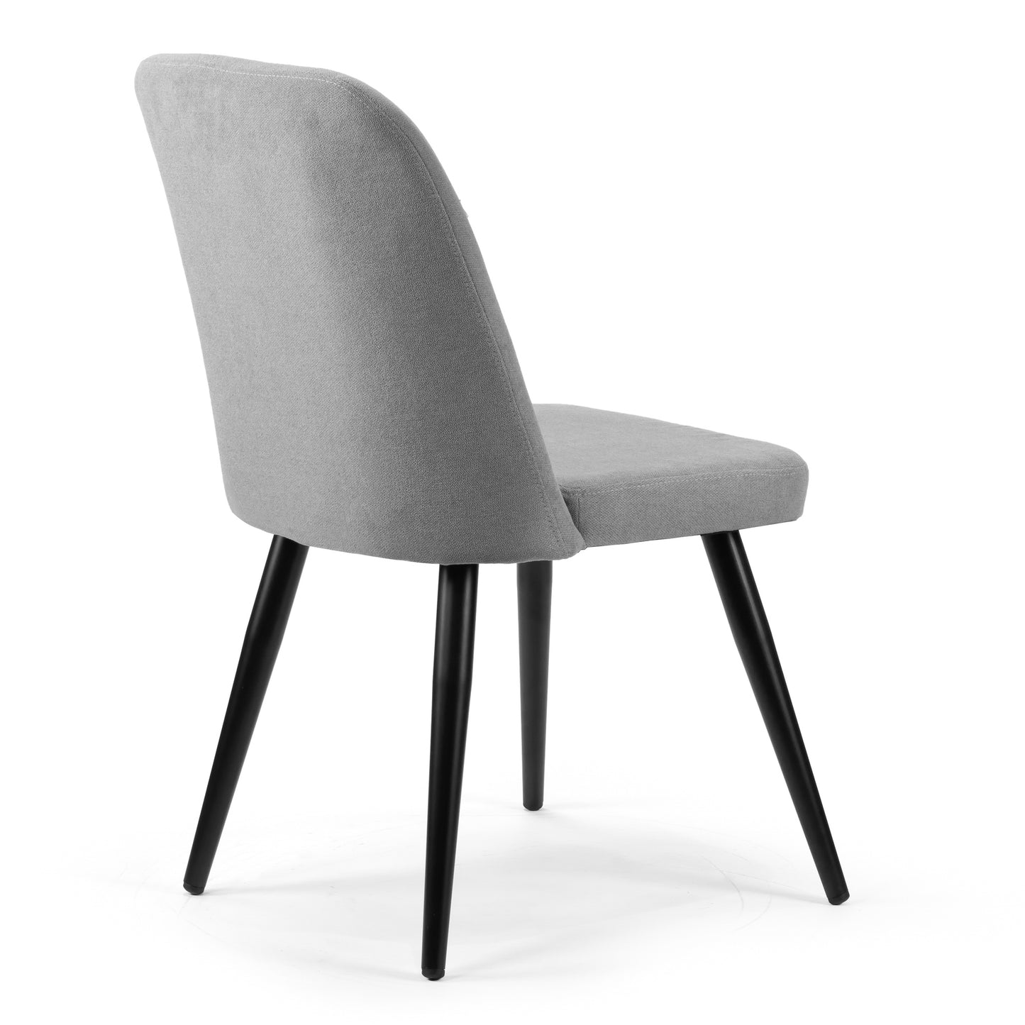 Set of 2 Amira Grey Dining Chair with Black Metal Legs