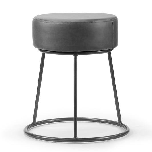 Set of 2 Amie Grey Backless Dining Chair with Gunmetal Grey Frame