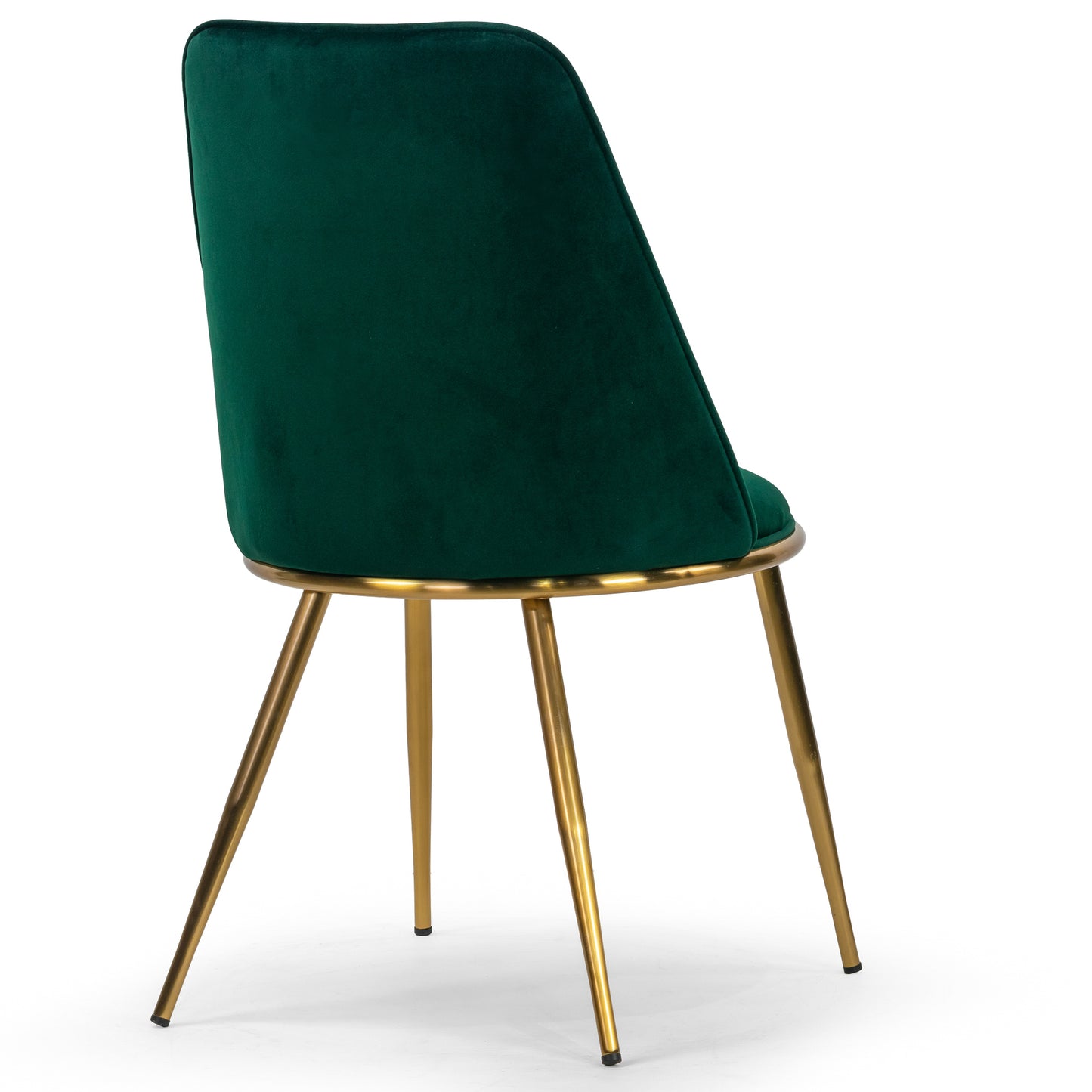 Set of 2 Anzu Green Velvet Dining Chair with Golden Metal Legs