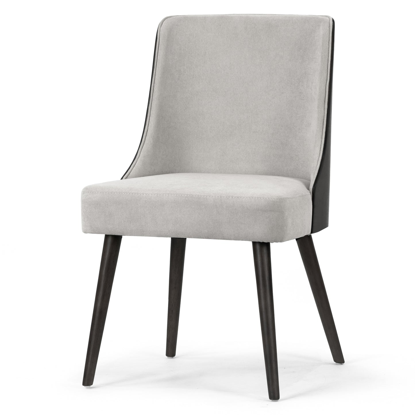 Set of 2 Esmy Fabric Chair with Black Bentwood Back and Solid Wood Legs