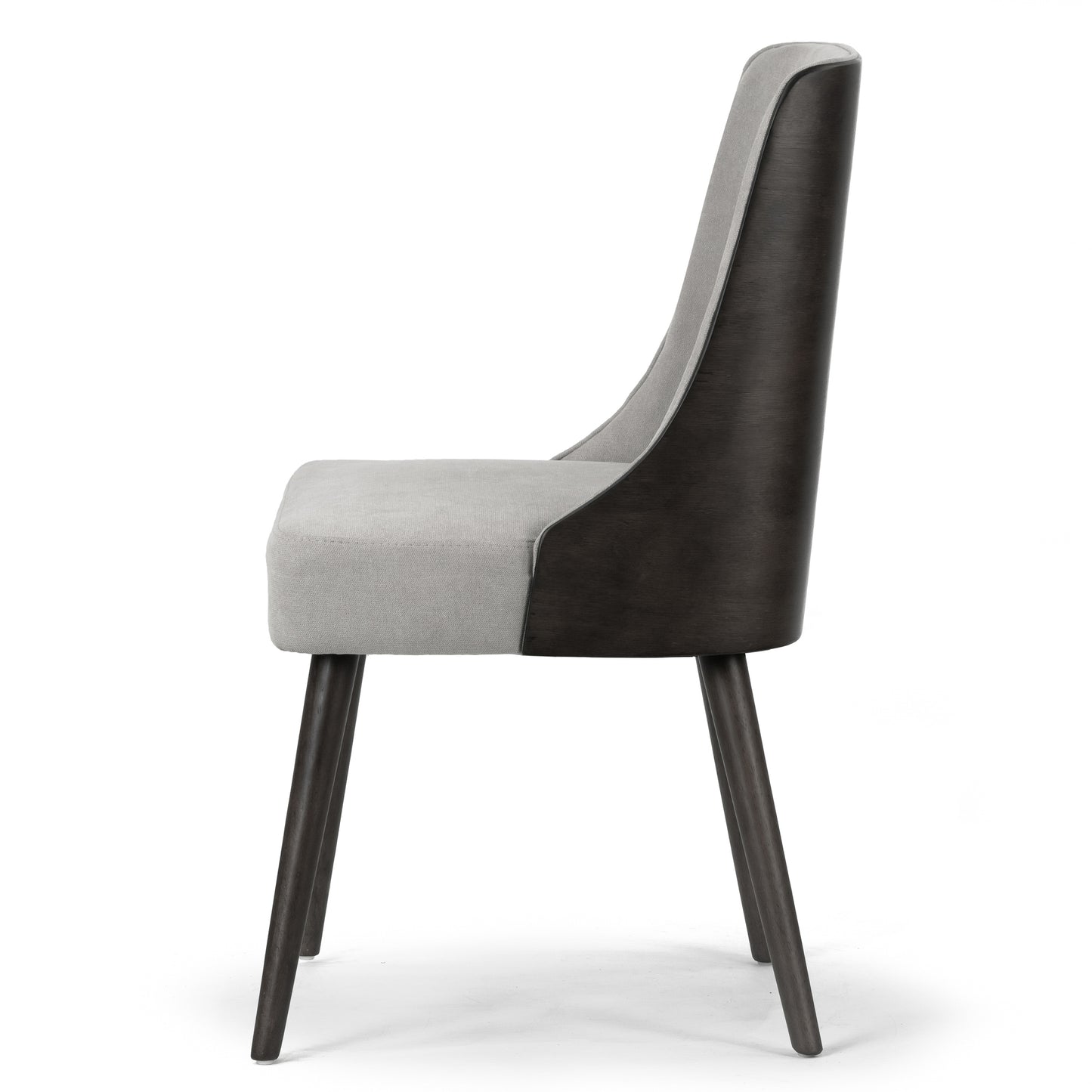 Set of 2 Esmy Fabric Chair with Black Bentwood Back and Solid Wood Legs