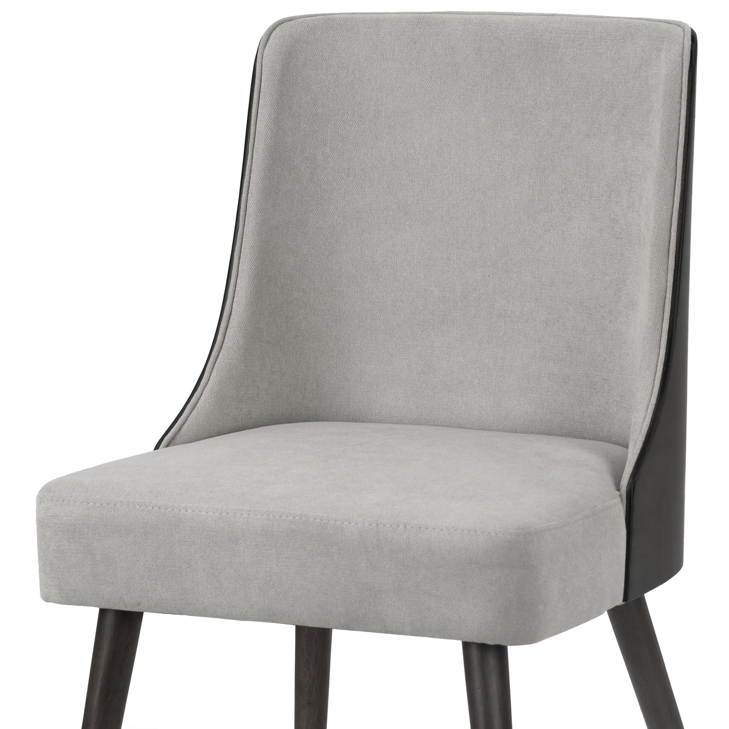 Set of 2 Esmy Fabric Chair with Black Bentwood Back and Solid Wood Legs