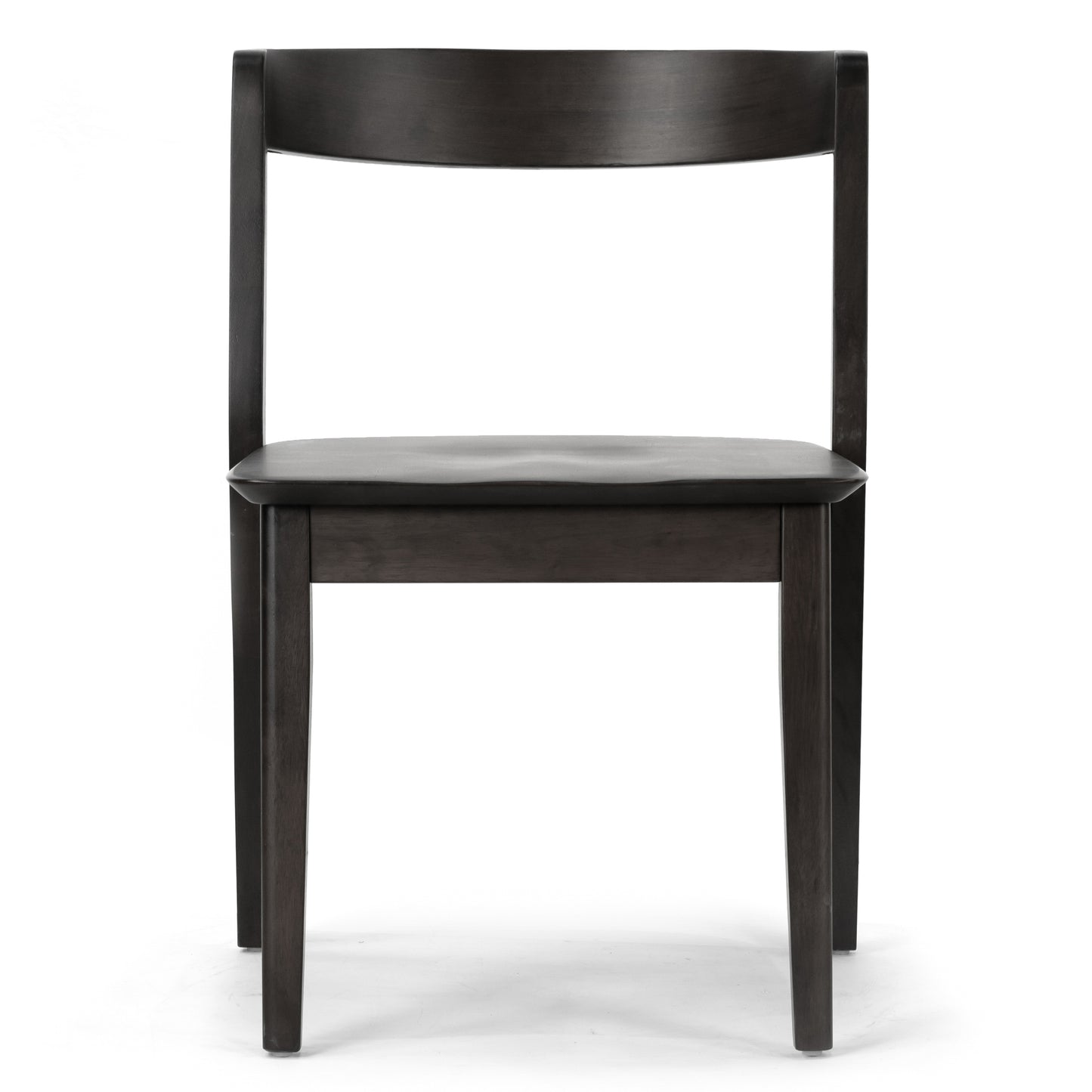 Set of 2 Astor Black Solid Wood Chair with Curved Back