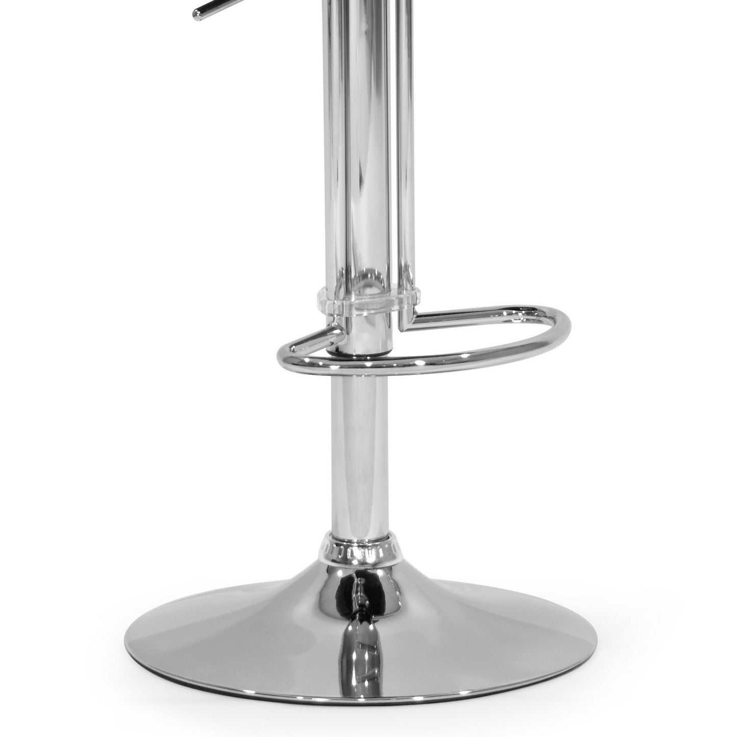 Adria Black PU Leather Chrome Frame Adjustable Height Swivel Bar Stool (Set of 2)