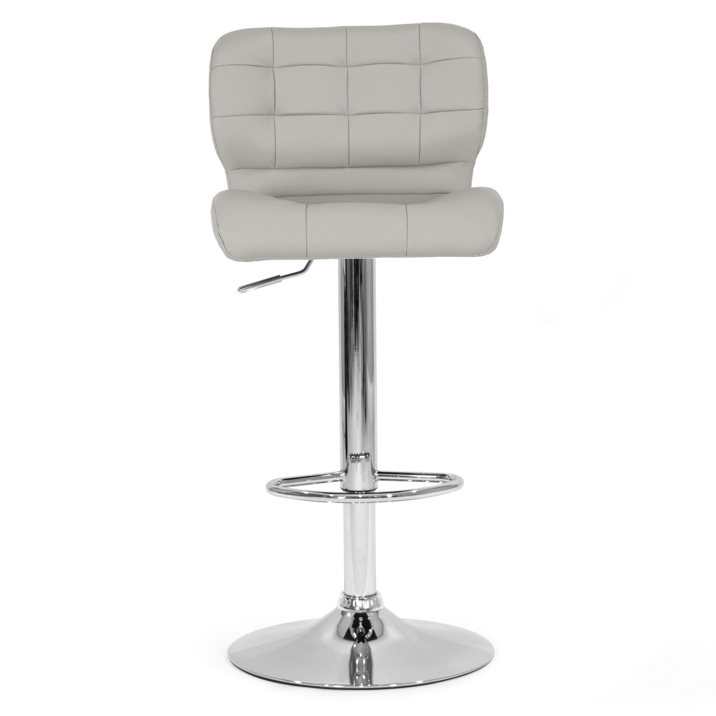 Set of 2 Adler Ashy Color Light Taupe Faux Leather Adjustable Height Bar Stool