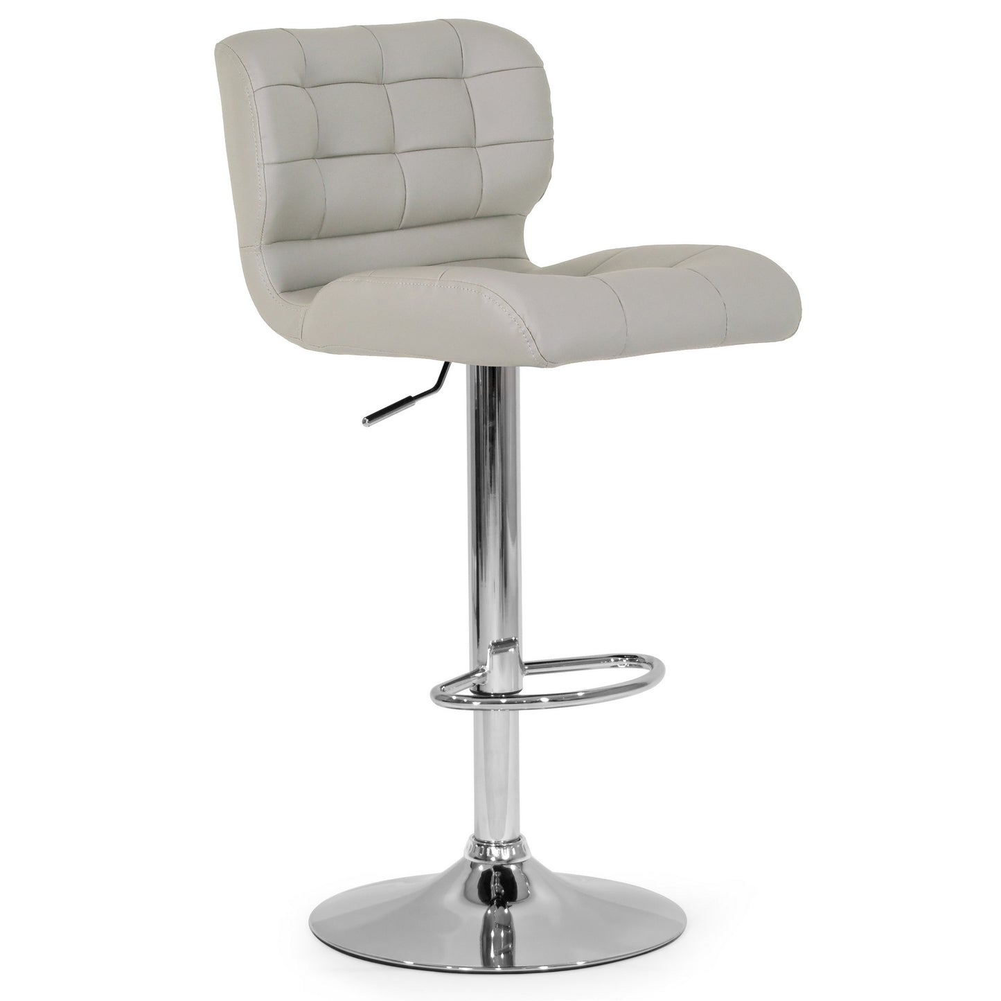 Set of 2 Adler Ashy Color Light Taupe Faux Leather Adjustable Height Bar Stool