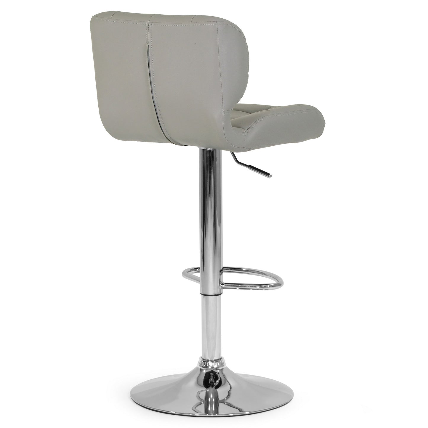 Set of 2 Adler Ashy Color Light Taupe Faux Leather Adjustable Height Bar Stool