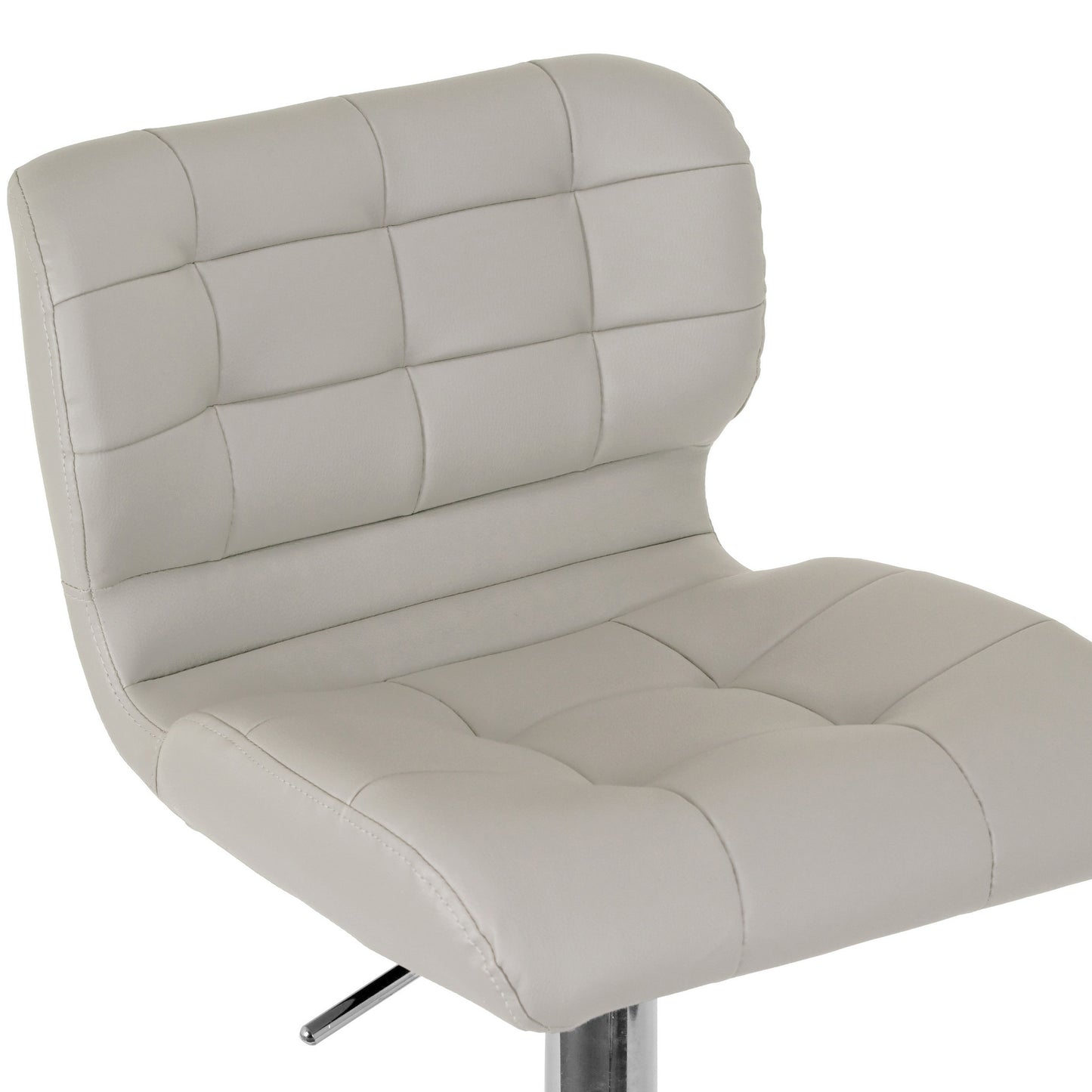 Set of 2 Adler Ashy Color Light Taupe Faux Leather Adjustable Height Bar Stool