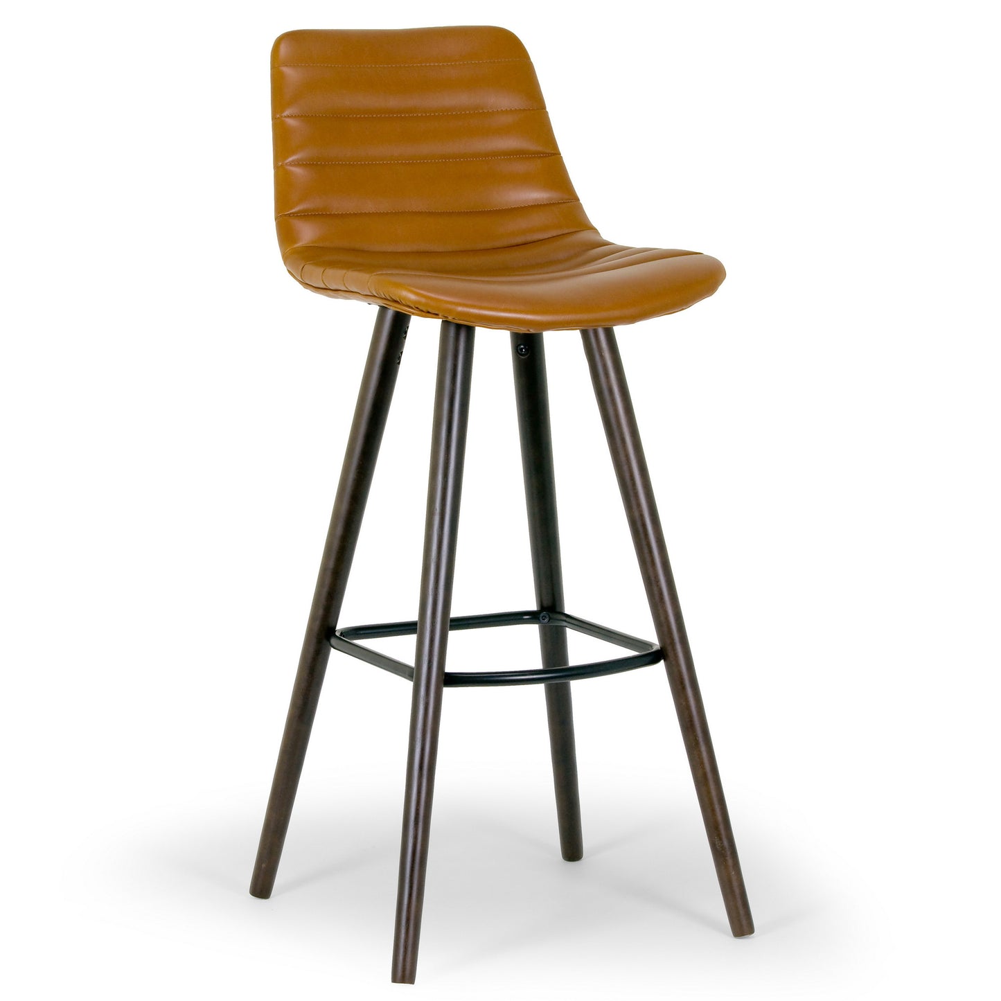 Set of 2 Alden Caramel Brown Bar Stool with Beech Legs