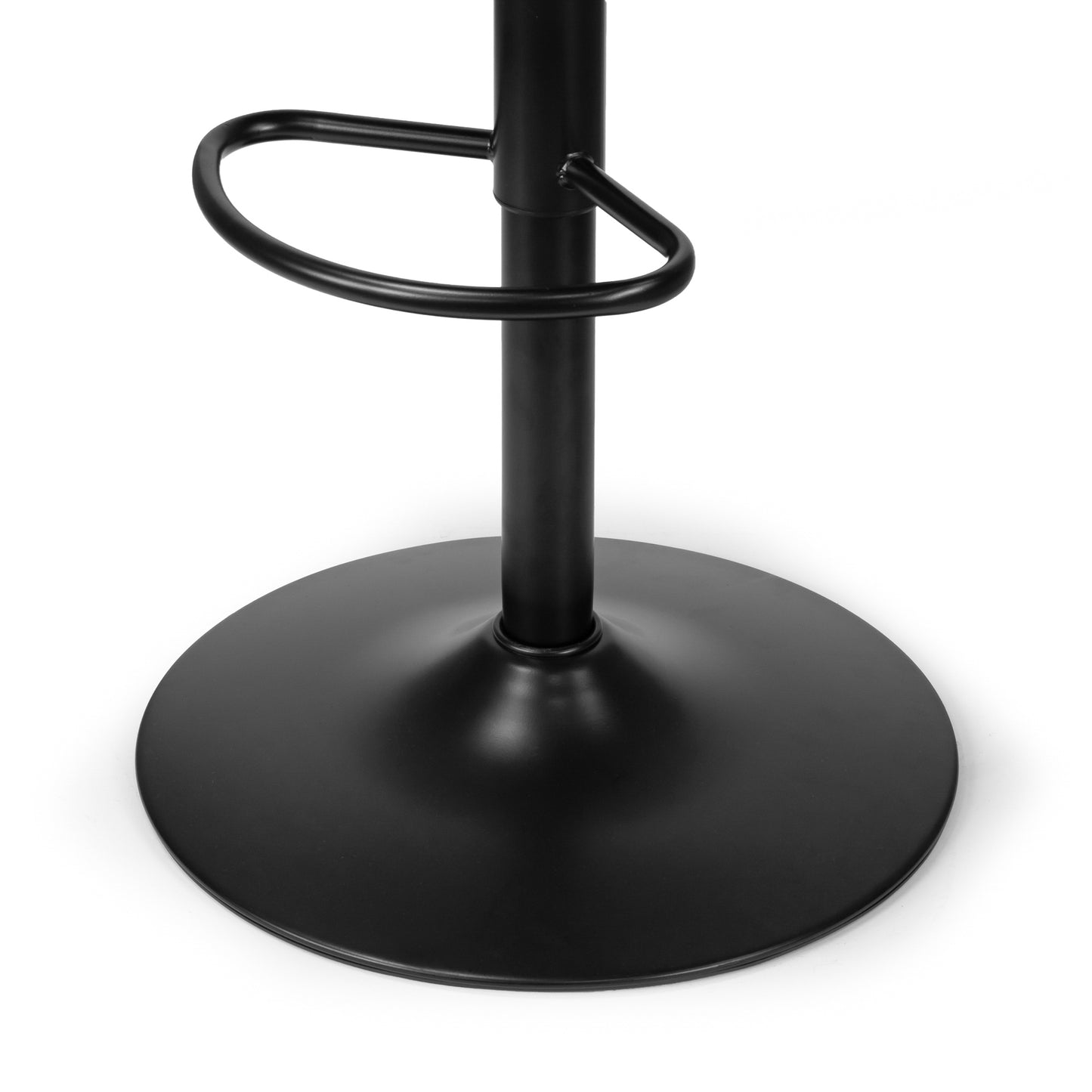 Set of 2 Alston Black Adjustable Height Swivel Bar Stool with White Piping