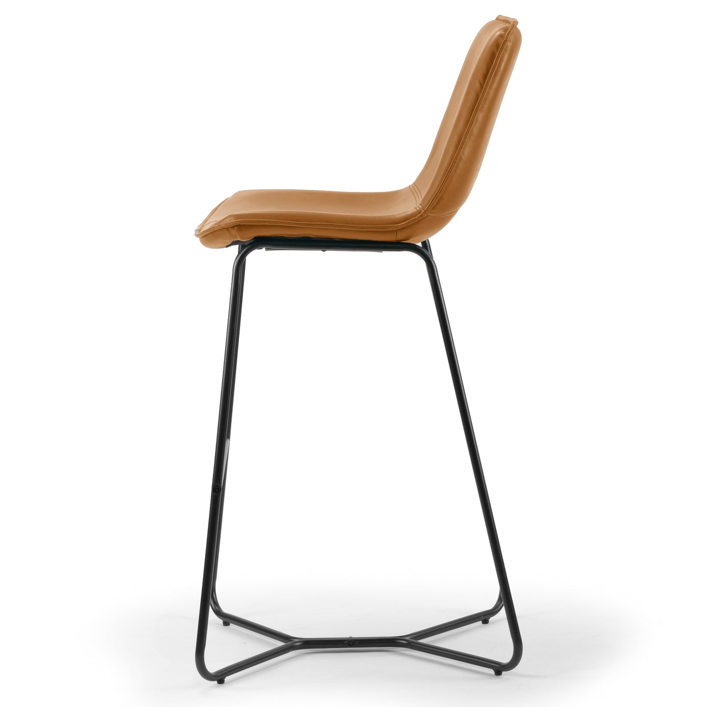 Set of 2 Amery Iron Frame Vintage Cappuccino Faux Leather Bar Stool