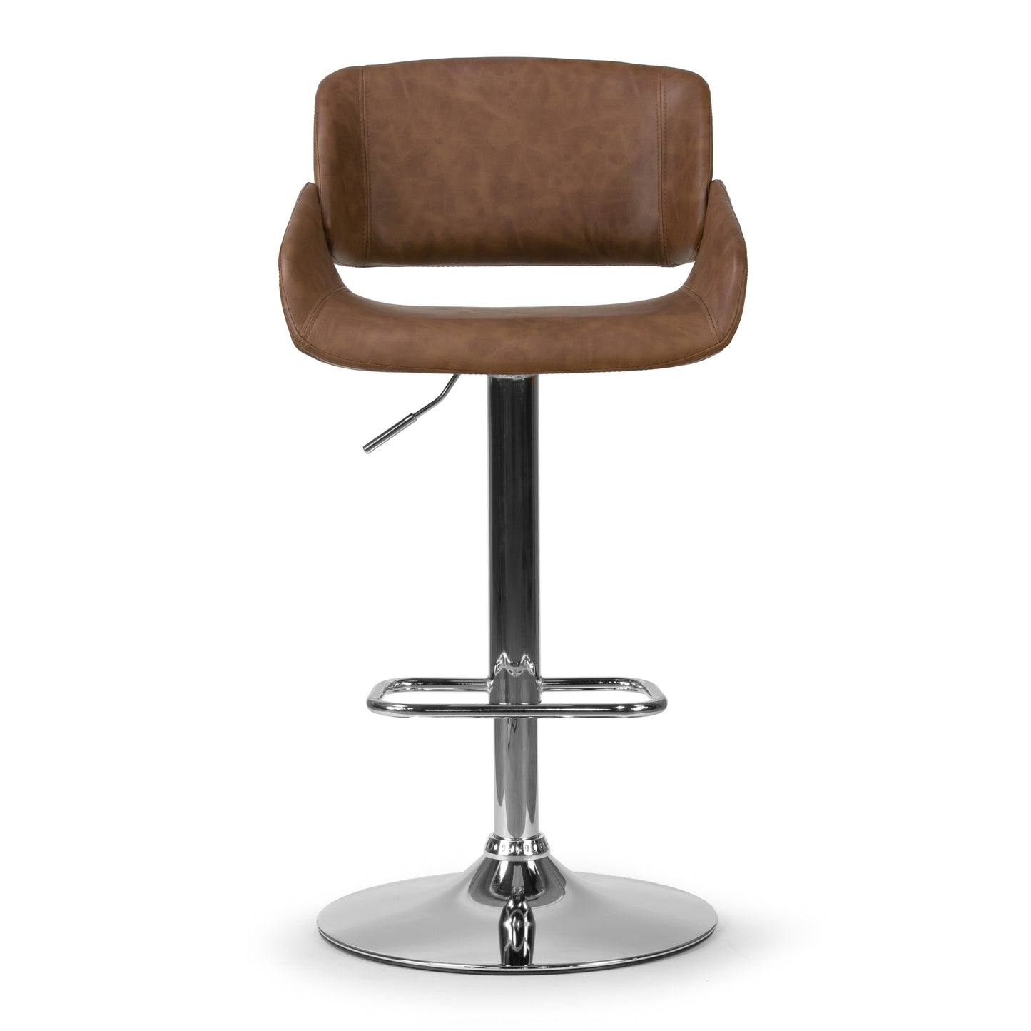 Amabel Brown Upholstered Adjust Height Barstool with Grey Bentwood Accent Back