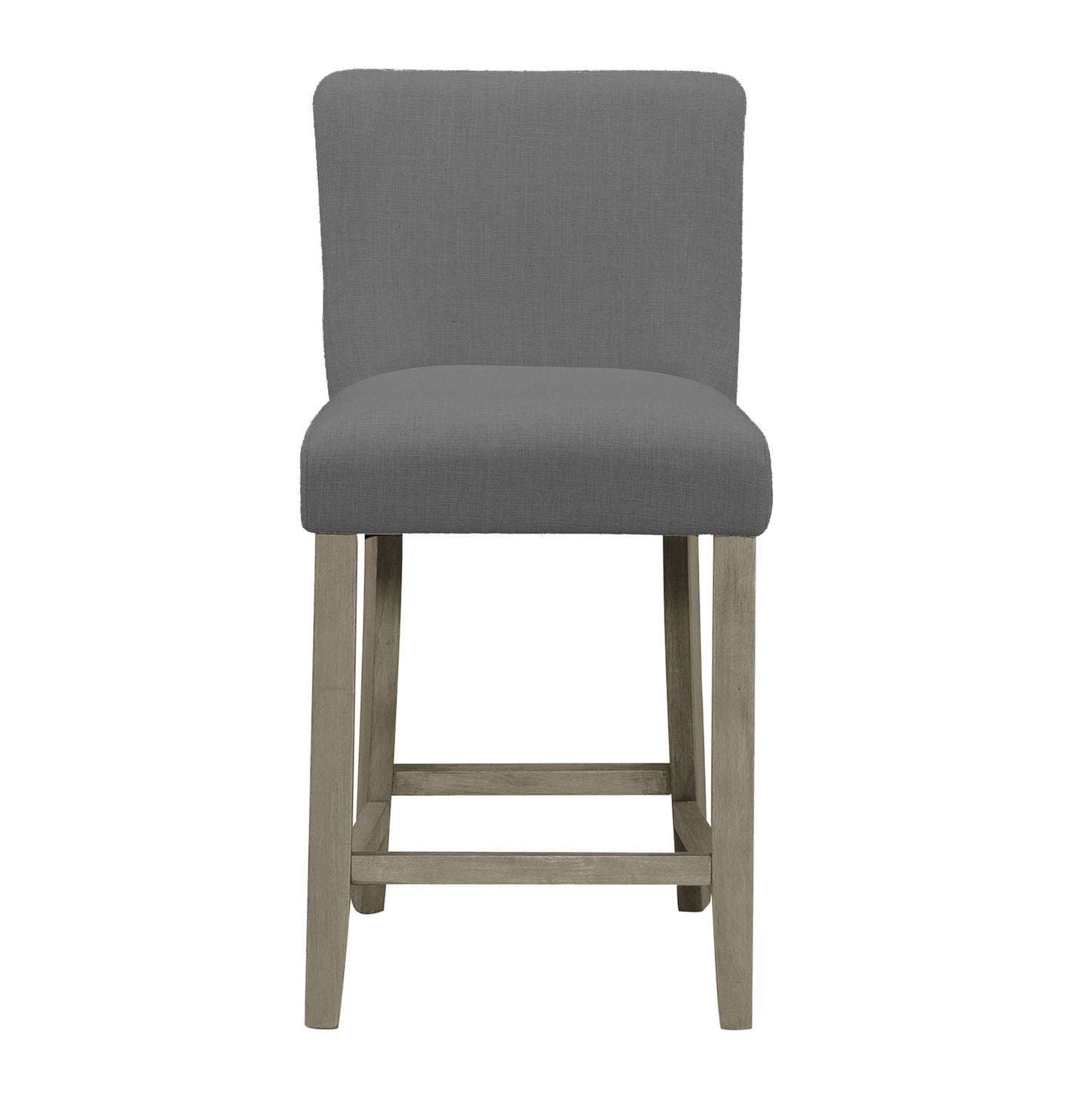Set of 2 Aleco Grey Fabric Counter Stool with Metal Nail Head Accents