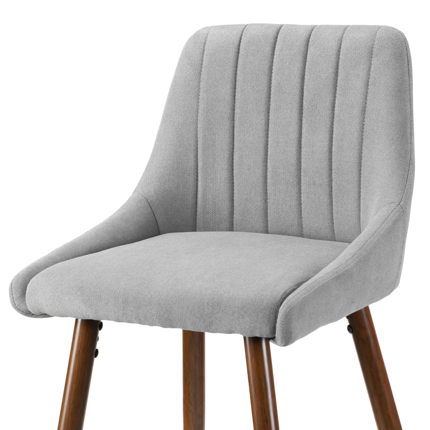 Set of 2 Amos Grey Fabric Barstool with Metal Frame and Legs