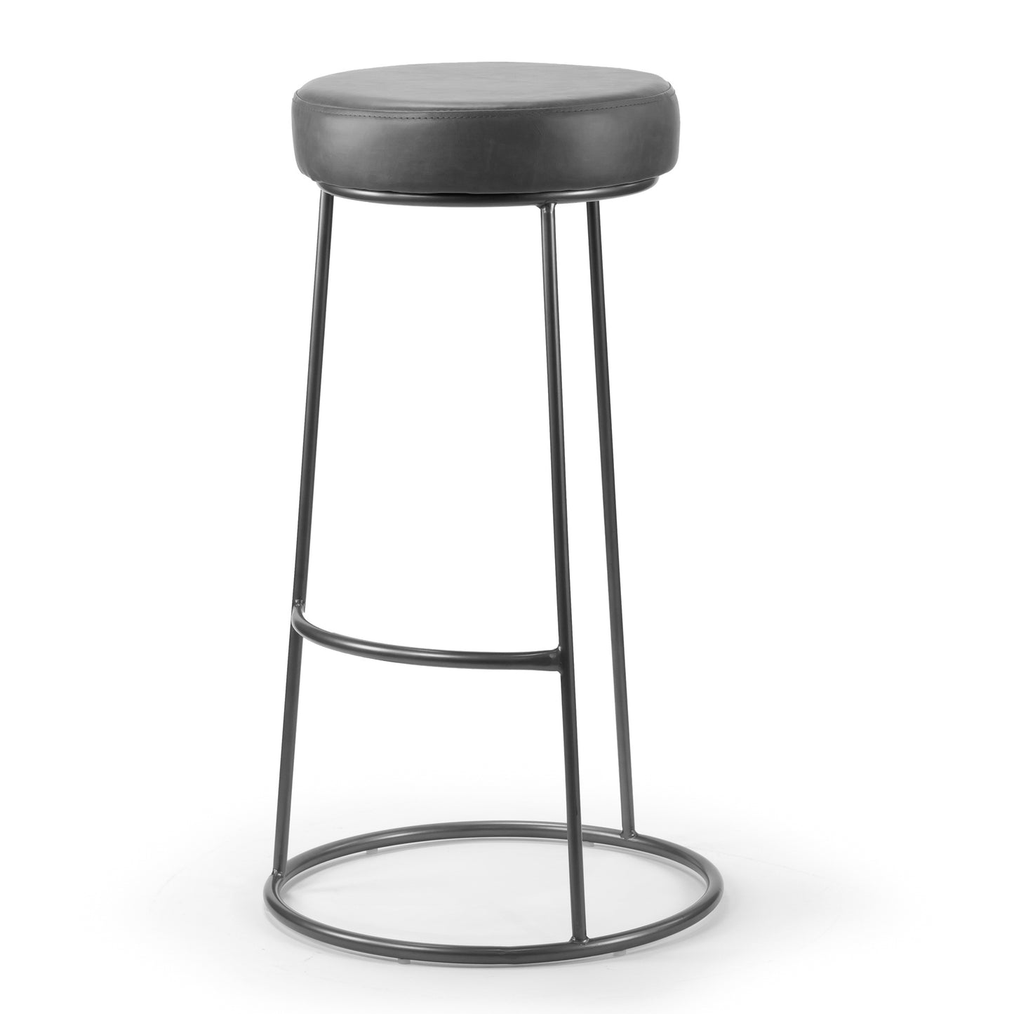 Set of 2 Amie Grey Backless Bar Stool with Gunmetal Grey Frame