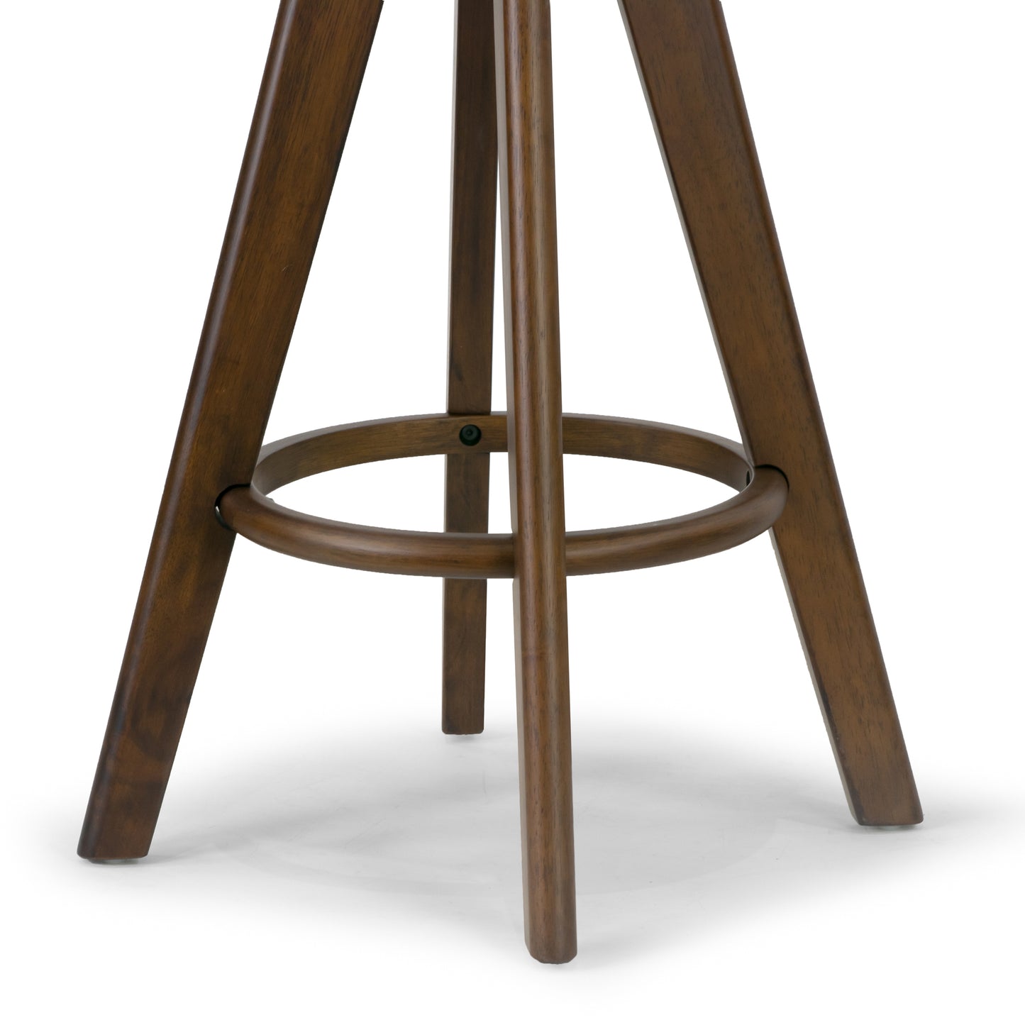 Set of 2 Asta Dark Brown Rubberwood Barstool with Low Back Fabric Seat