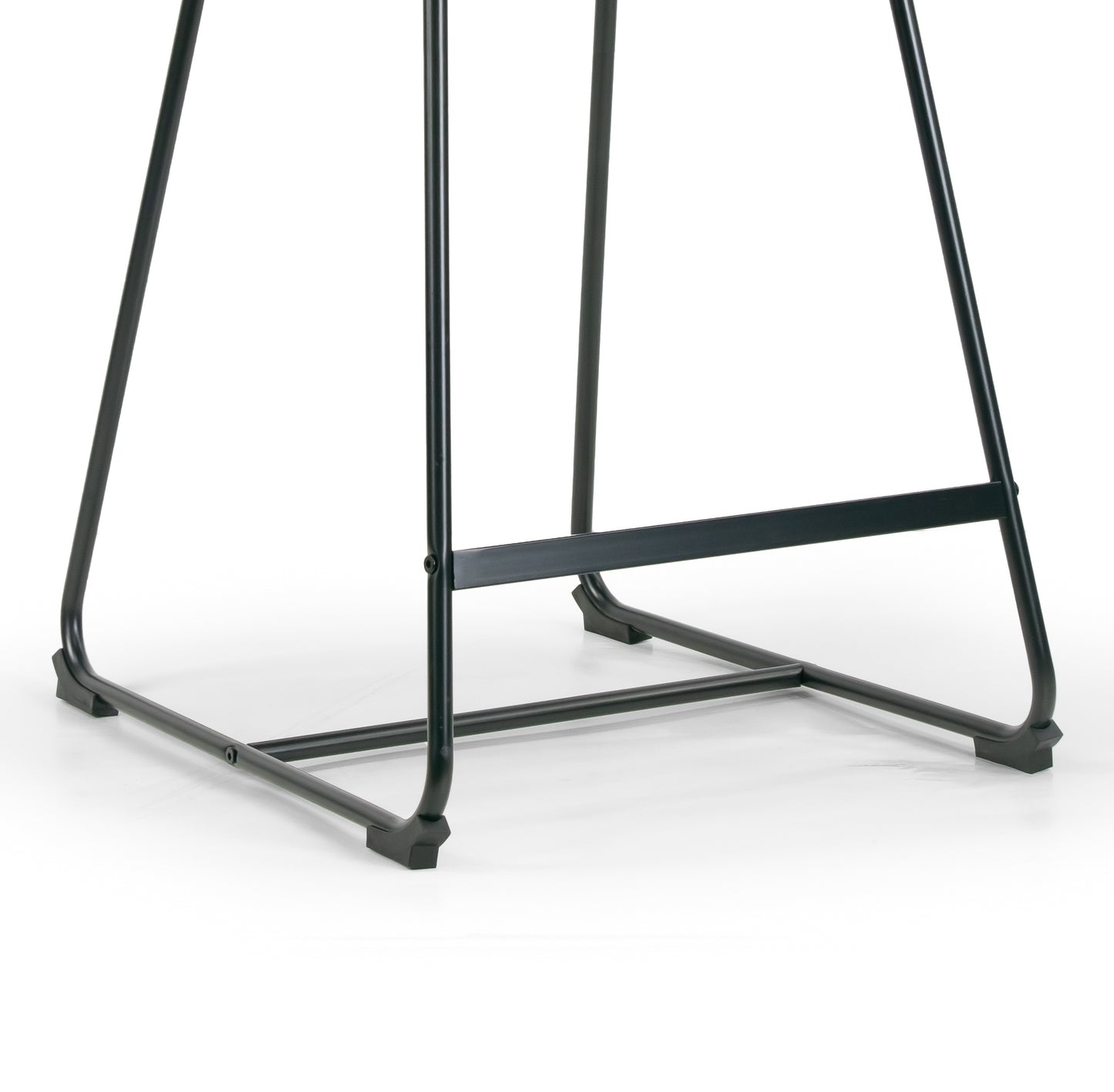 Set of 2 Aulani Grey Upholstered Metal Frame Counter Stool with Puffy Cushions